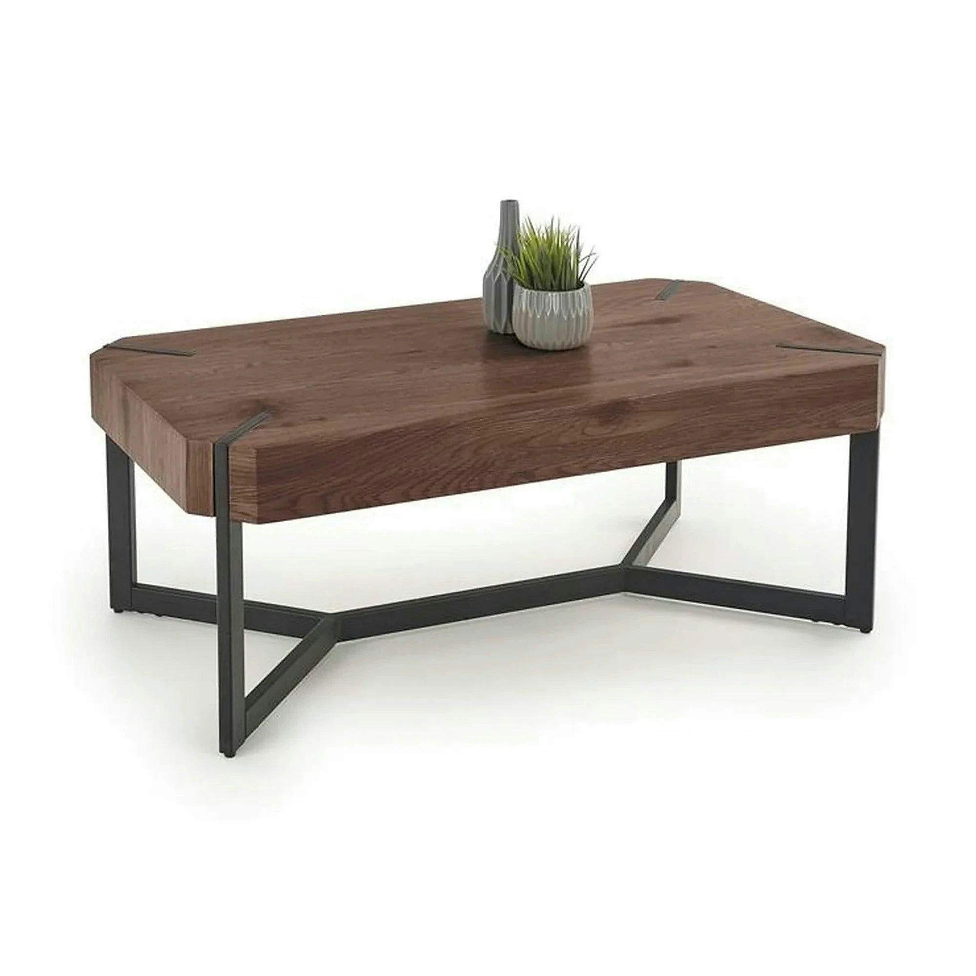 Masuta cafea LAVIDA, nuc/negru, 110x60x43 cm