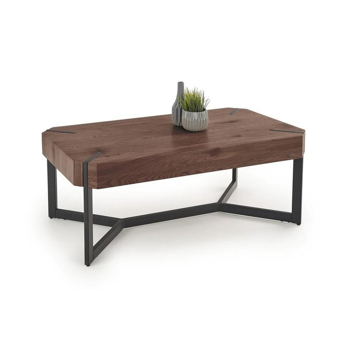 Masuta cafea LAVIDA, nuc/negru, 110x60x43 cm