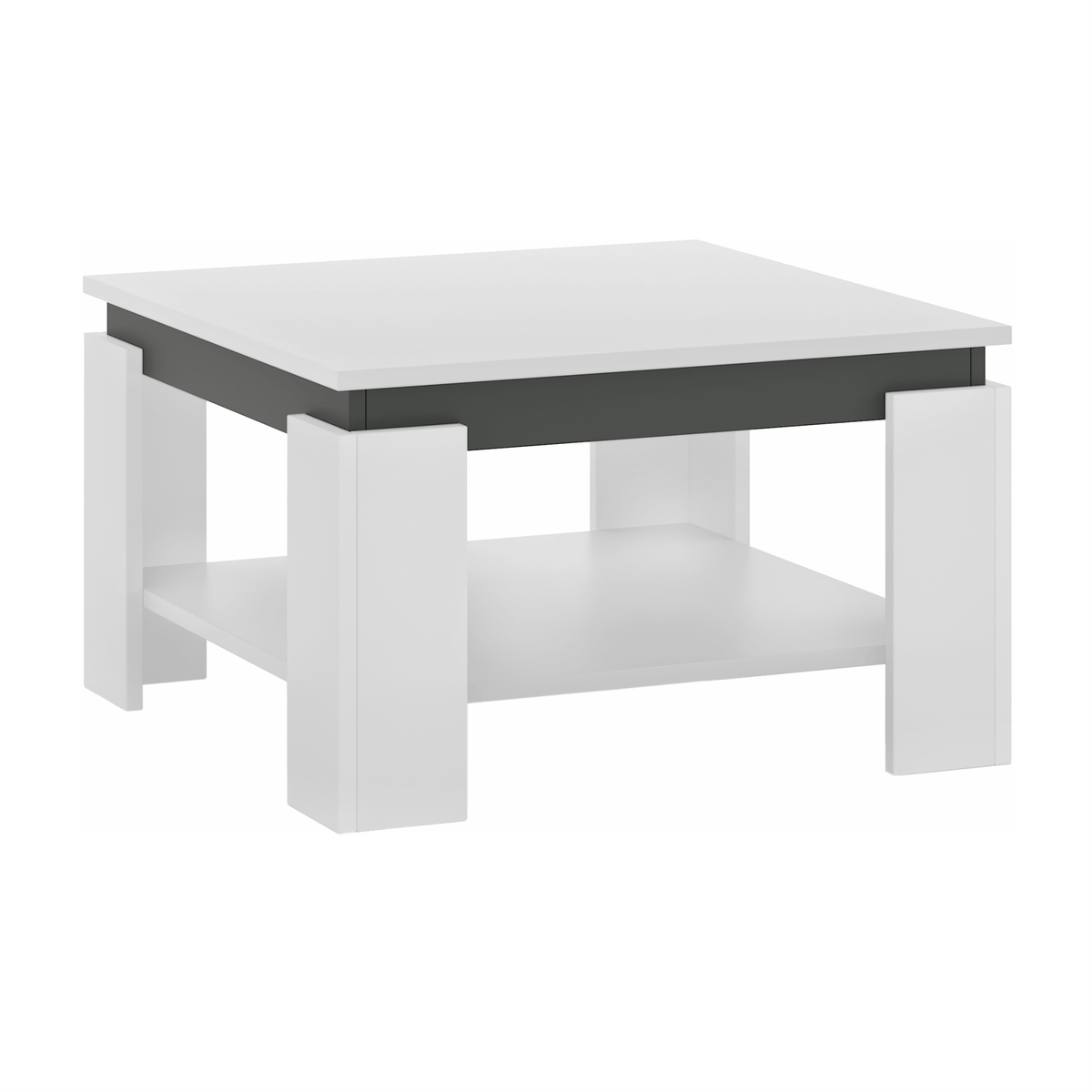 Masuta cafea LEJSY, alb/gri grafit, 68x68x41 cm