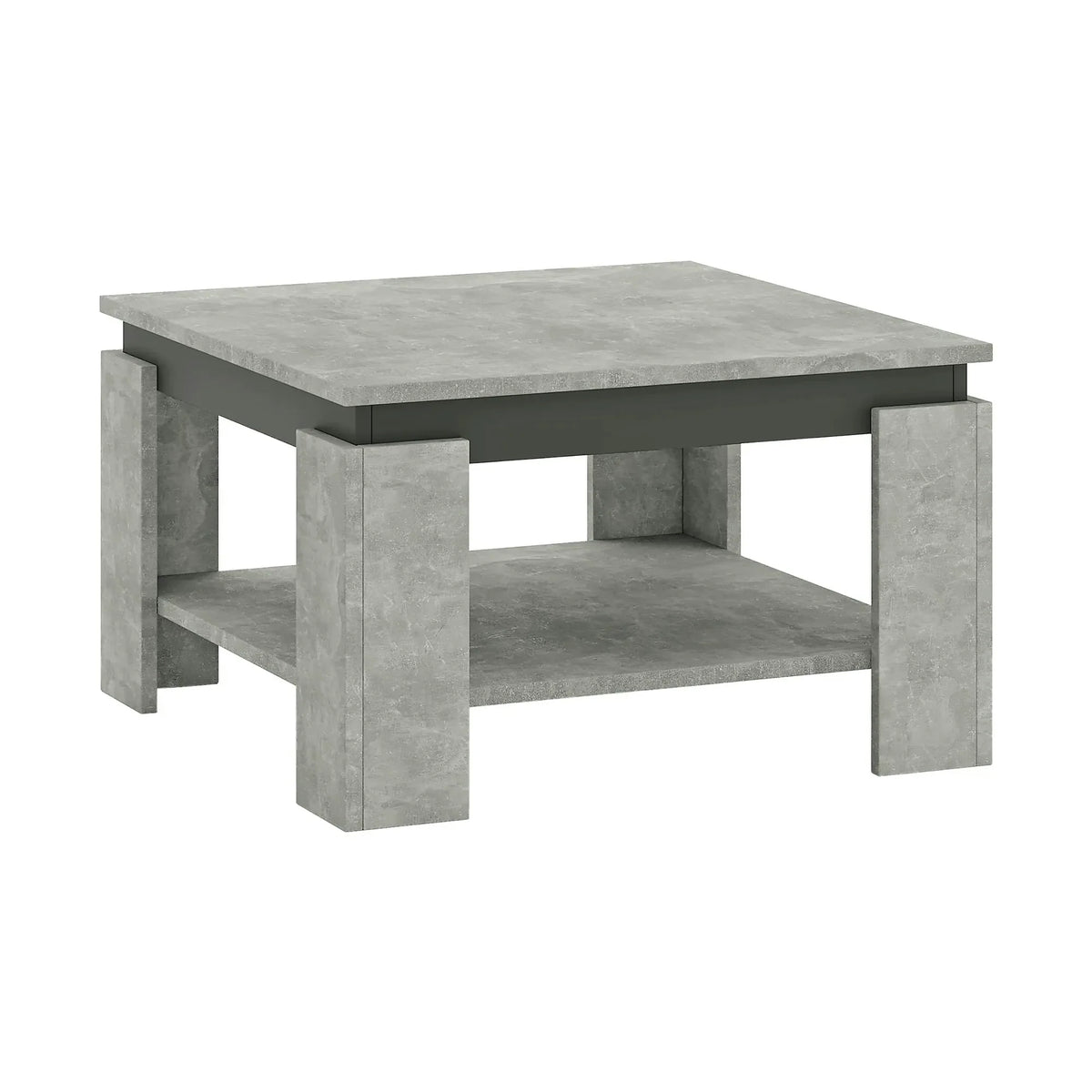Masuta cafea LEJSY, gri beton/gri grafit, 68x68x41 cm