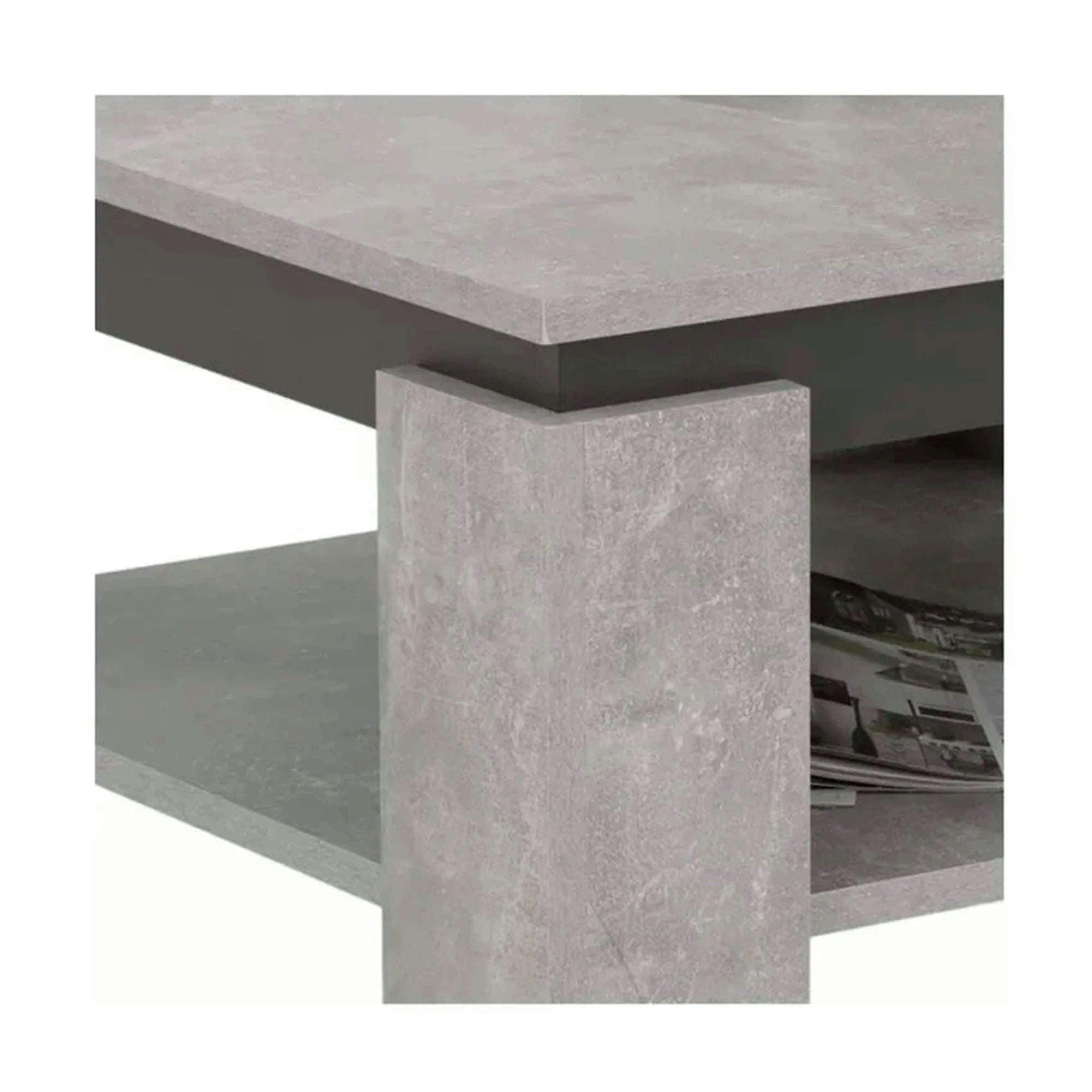 Masuta cafea LEJSY, gri beton/gri grafit, 68x68x41 cm