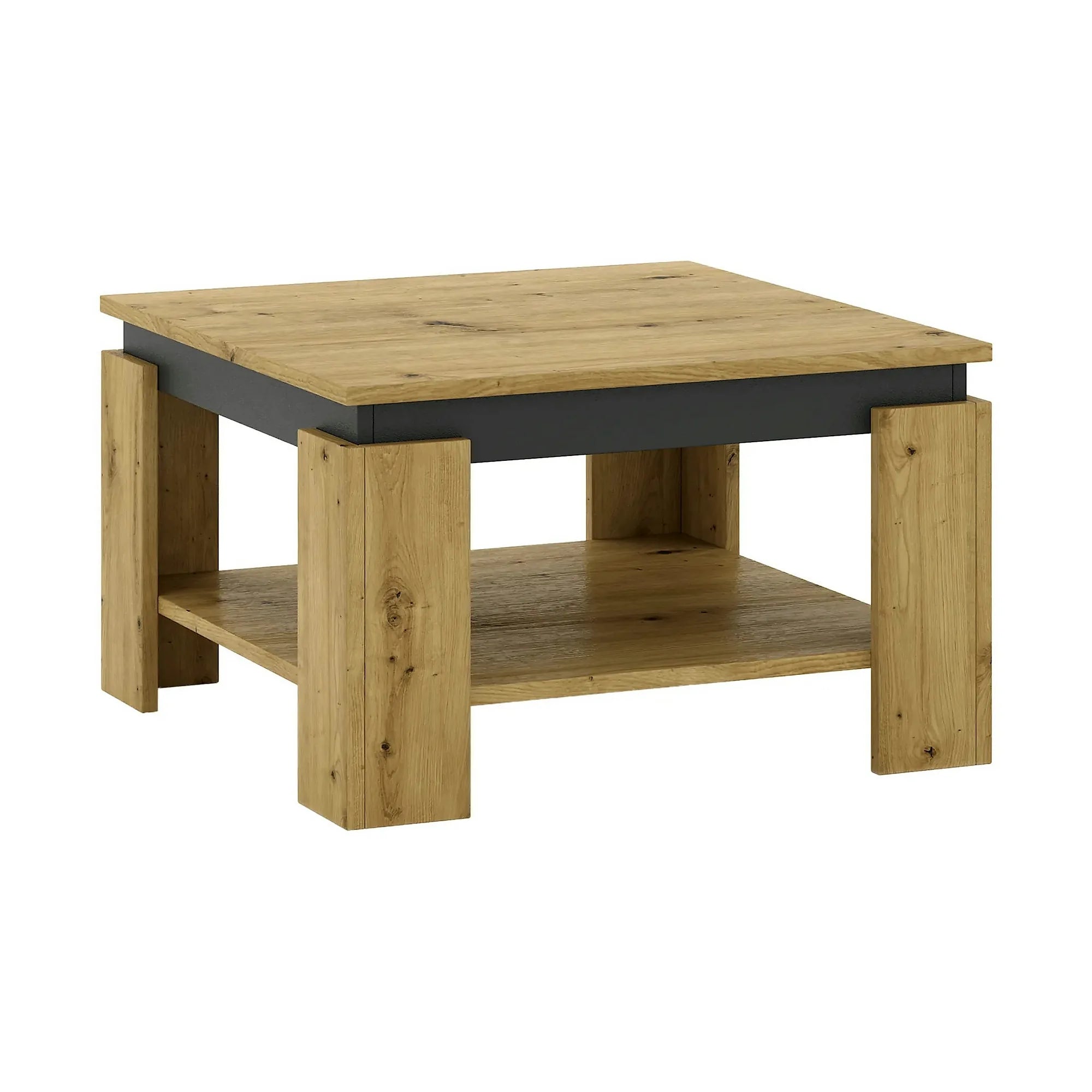 Masuta cafea LEJSY, stejar artisan/gri grafit, 68x68x41 cm