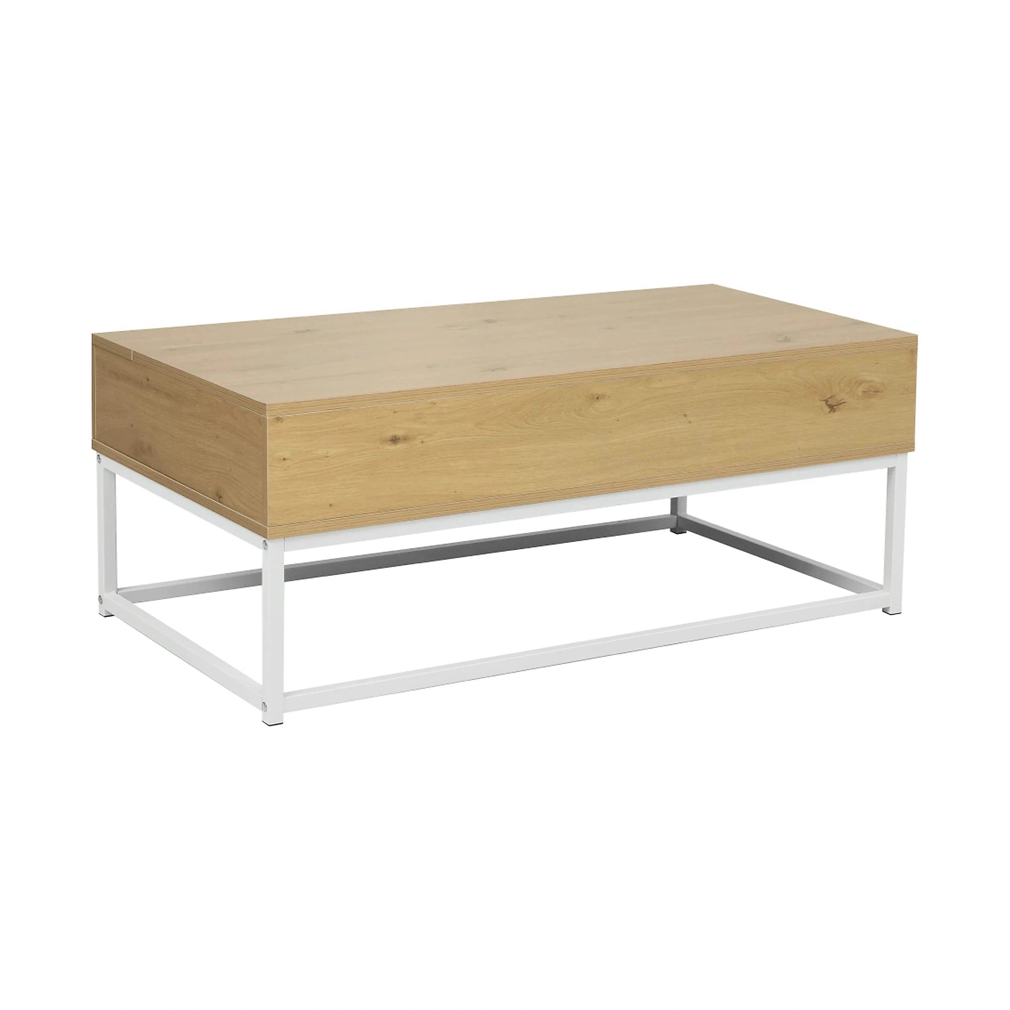 Masuta cafea LIVINA, stejar/alb, DTD laminat, 100x55x40 cm