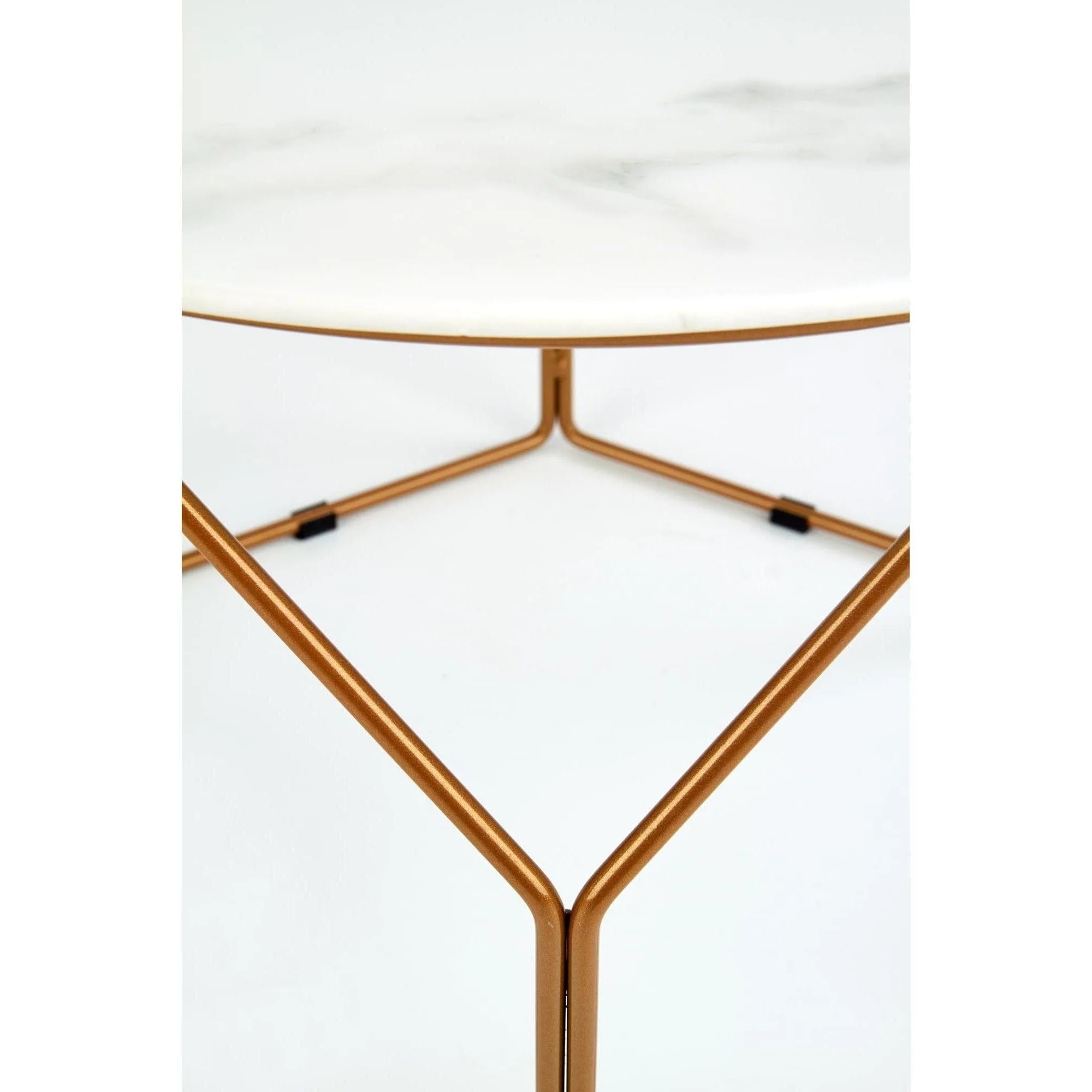 Masuta cafea MADISON, alb cu efect de marmura/auriu, sticla/otel, 60x60x45 cm