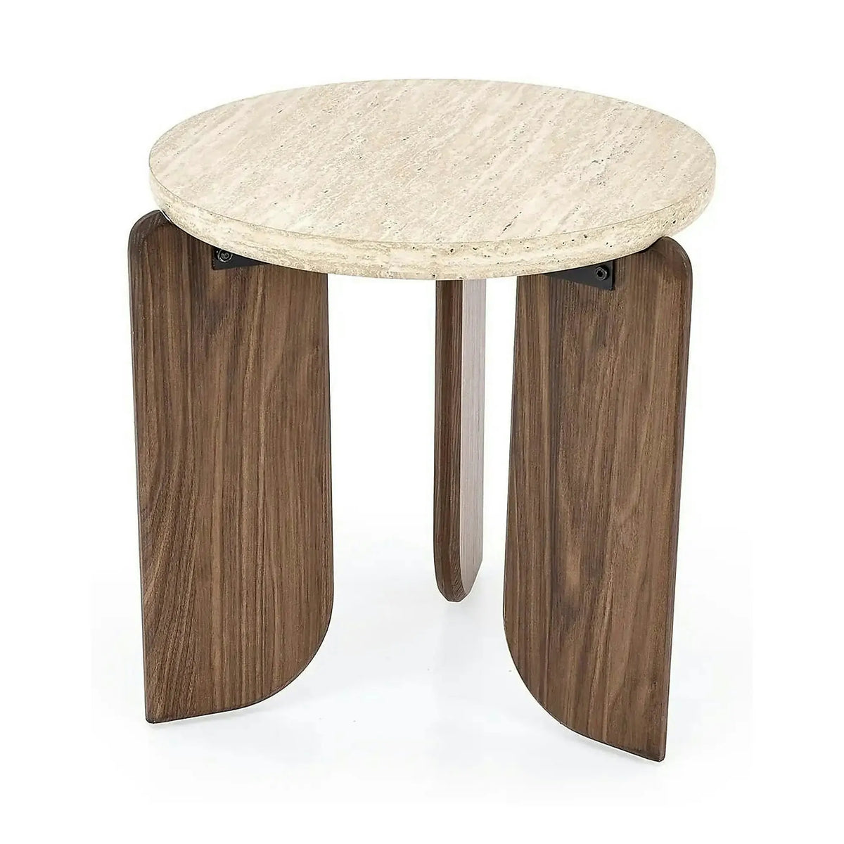 Masuta cafea MAMBO S, travertin/nuc, 50x51 cm
