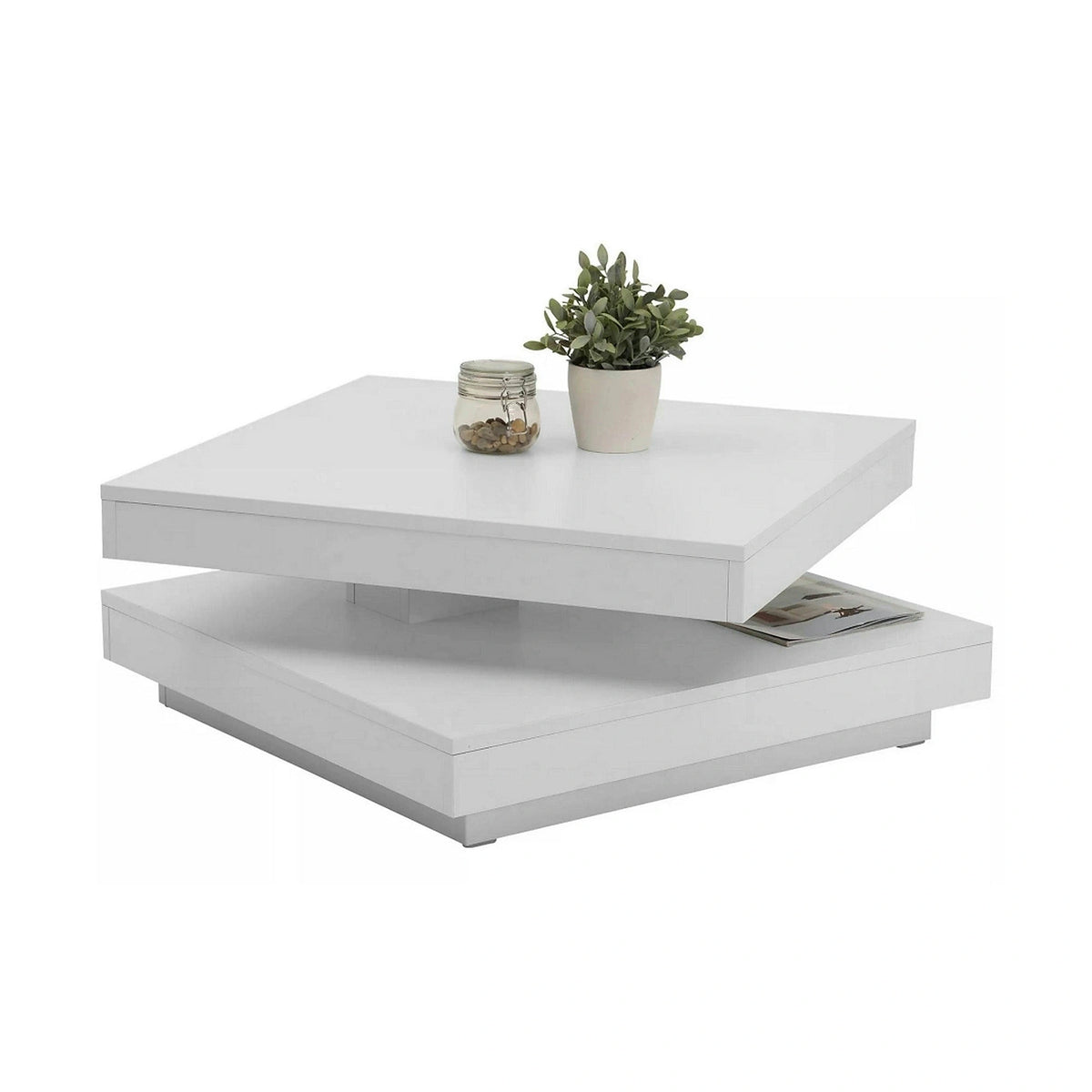 Masuta cafea MANDY, alb, 70x70x34 cm