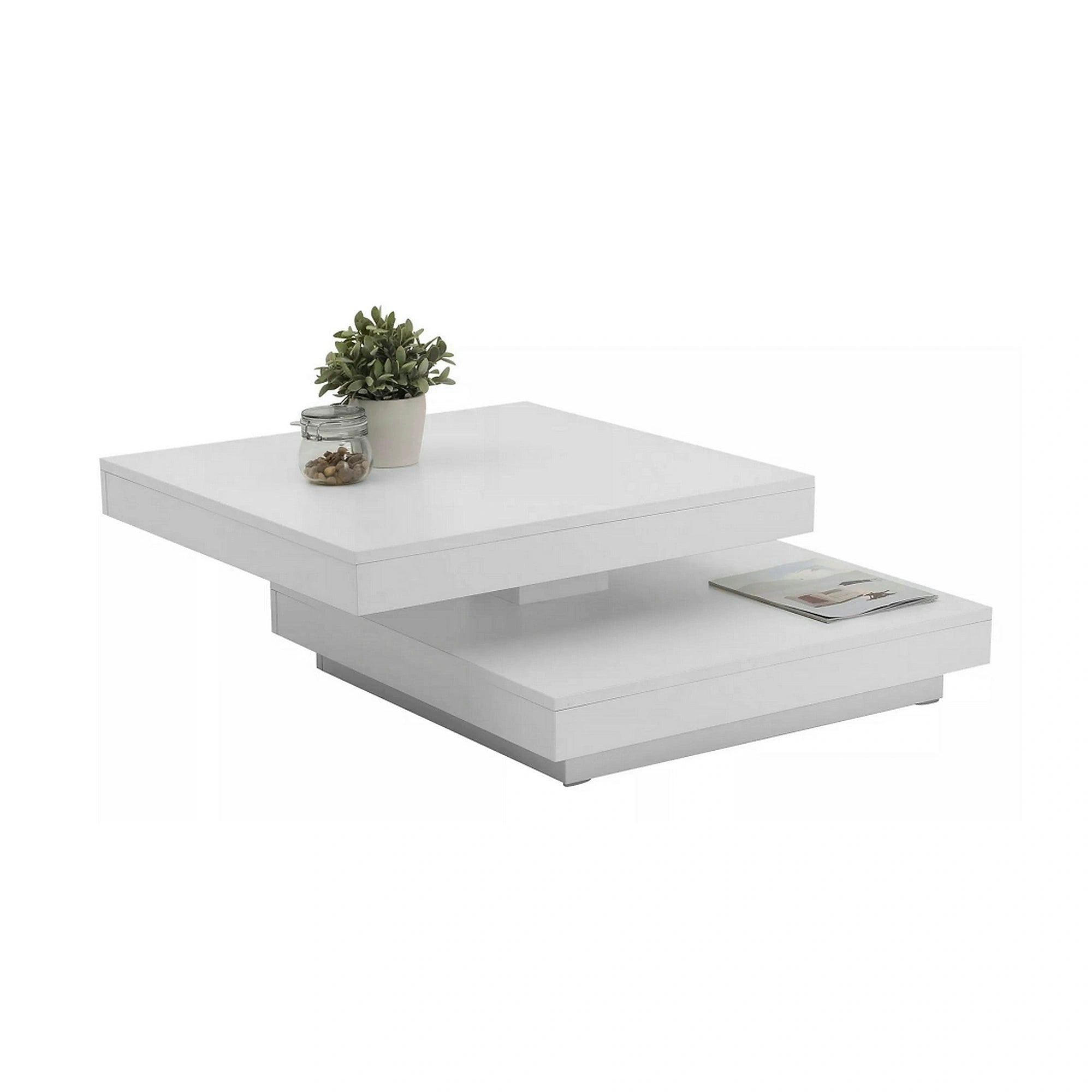 Masuta cafea MANDY, alb, 70x70x34 cm