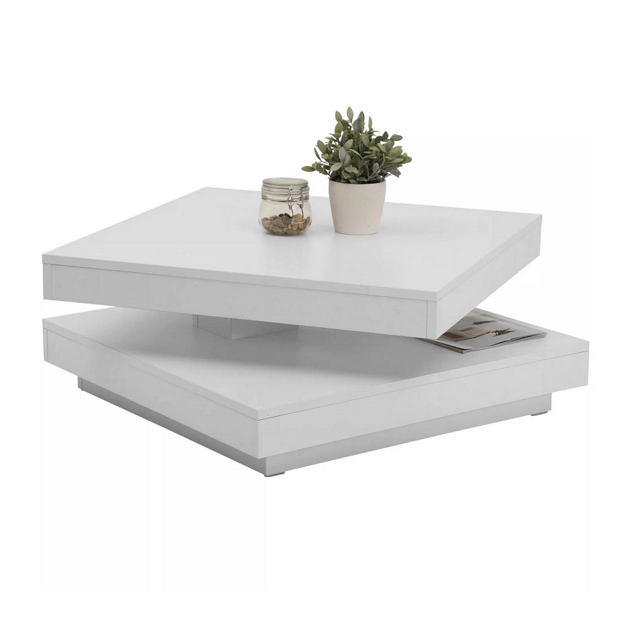 Masuta cafea MANDY, alb, 70x70x34 cm