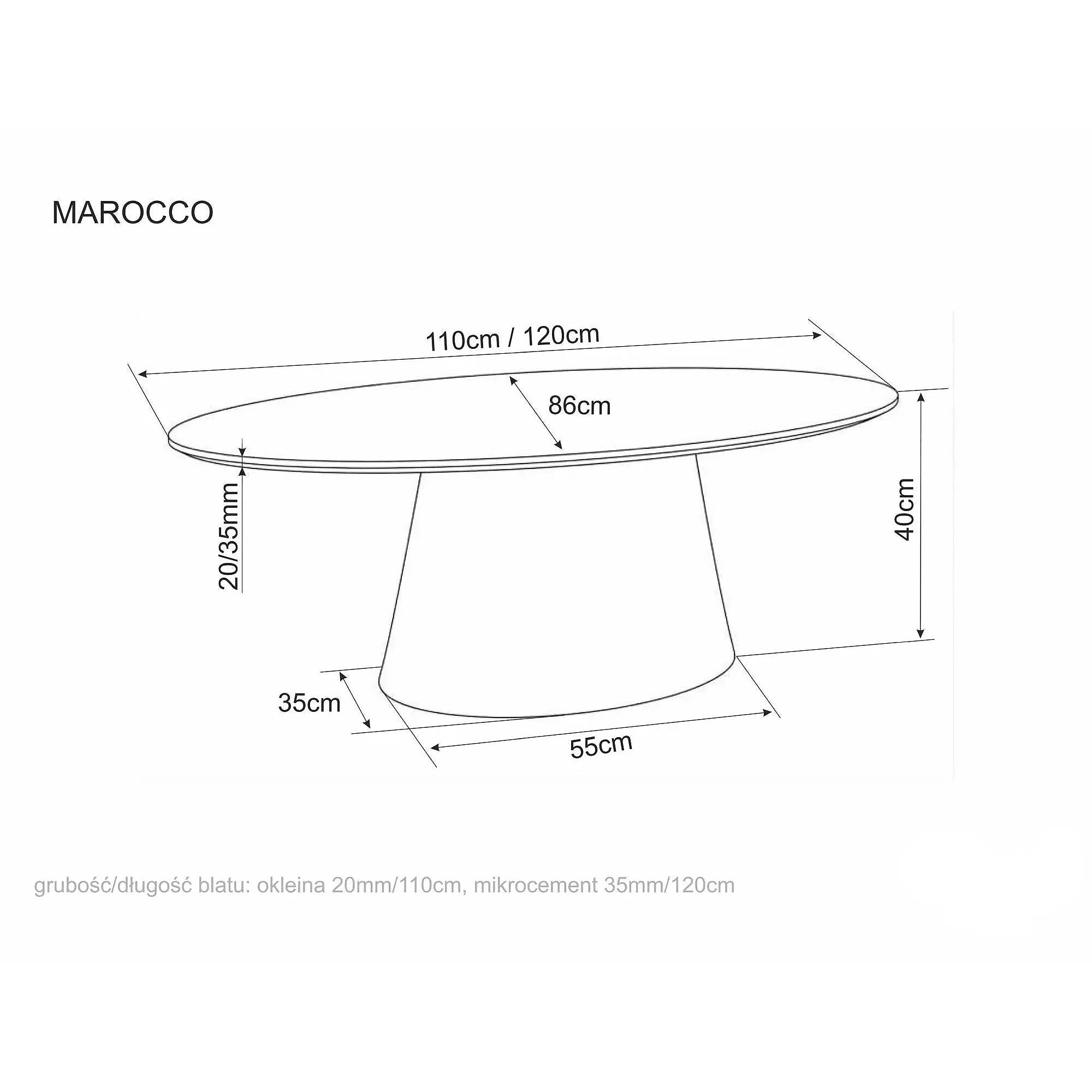 Măsuță cafea MAROCCO, ecru, MDF/microciment, 120x60x40 cm