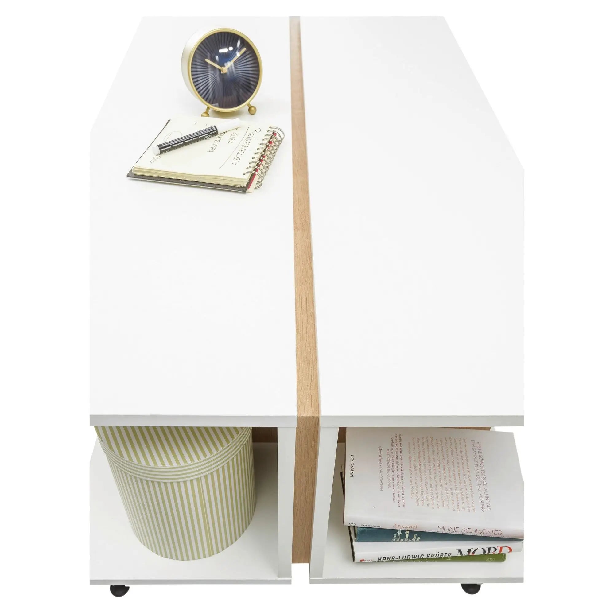 Masuta cafea MATS MINI, stejar artisan/alb, PAL melaminat, 75x75x45 cm