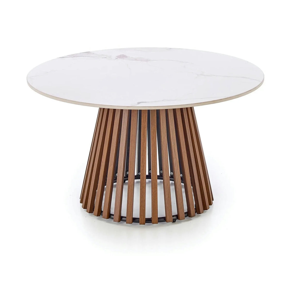 Masuta cafea MDF CARINA, bej cu efect de marmura/nuc, 80x46 cm