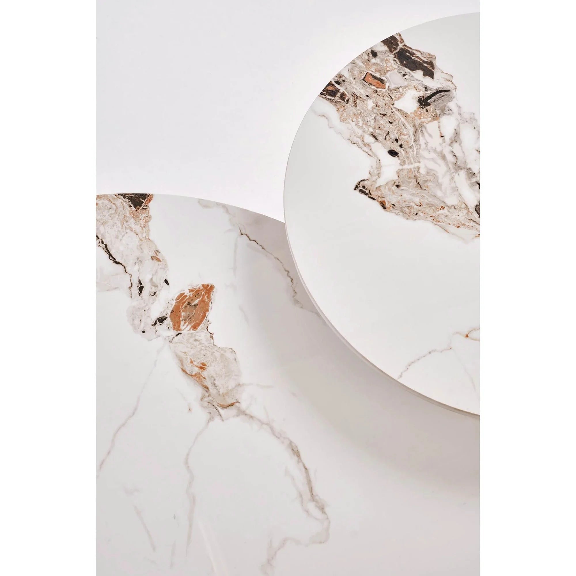 Masuta cafea MDF CARINA, bej cu efect de marmura/nuc, 80x46 cm