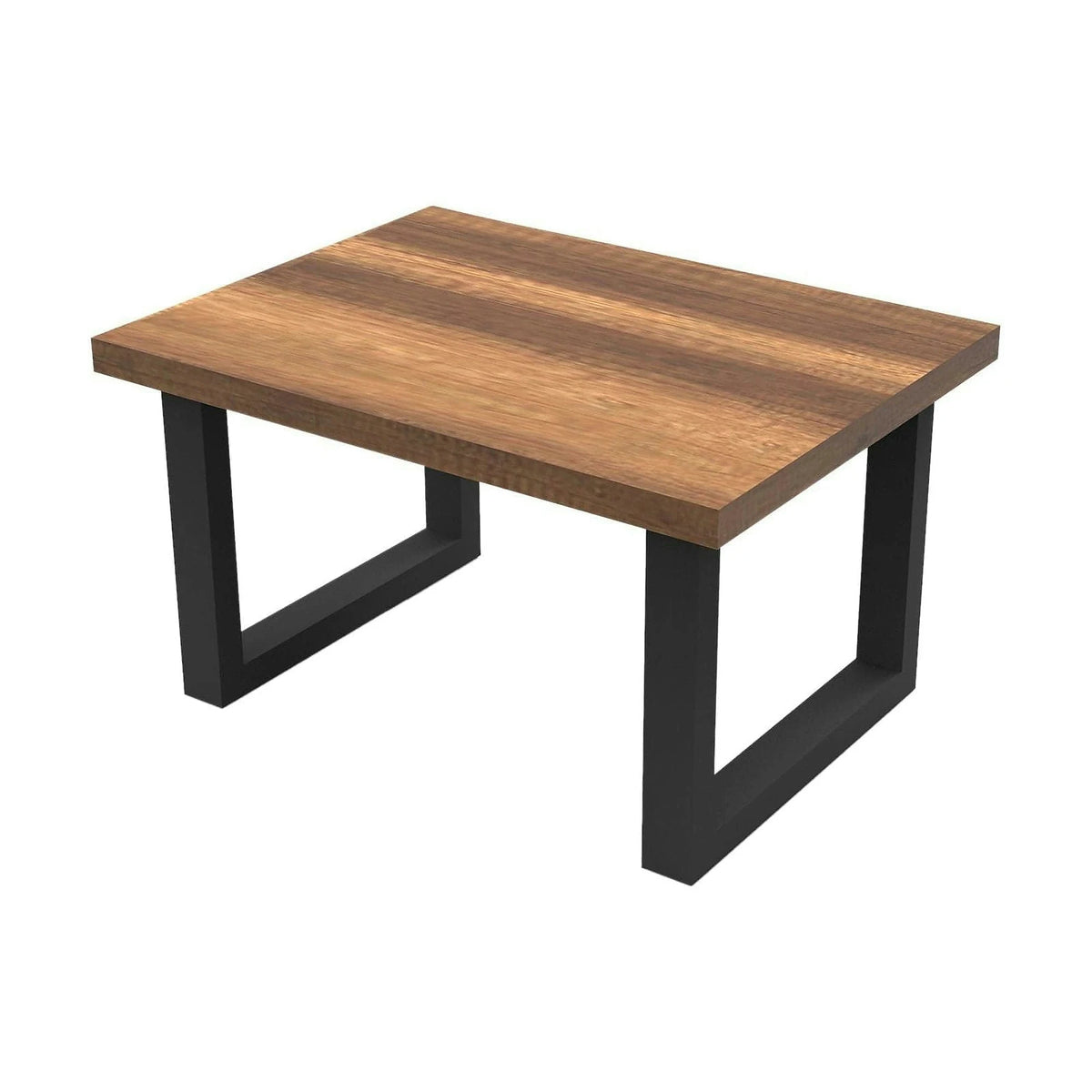 Masuta cafea MN02-BA, nuc/negru, PAL/metal, 80x60x43 cm