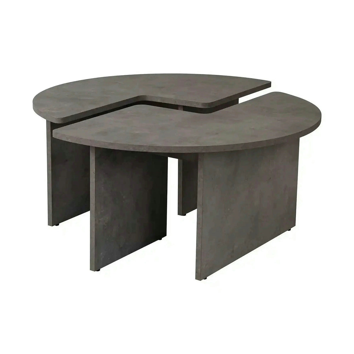 Masuta cafea MOIRA, gri beton, PAL, 90x90x41 cm