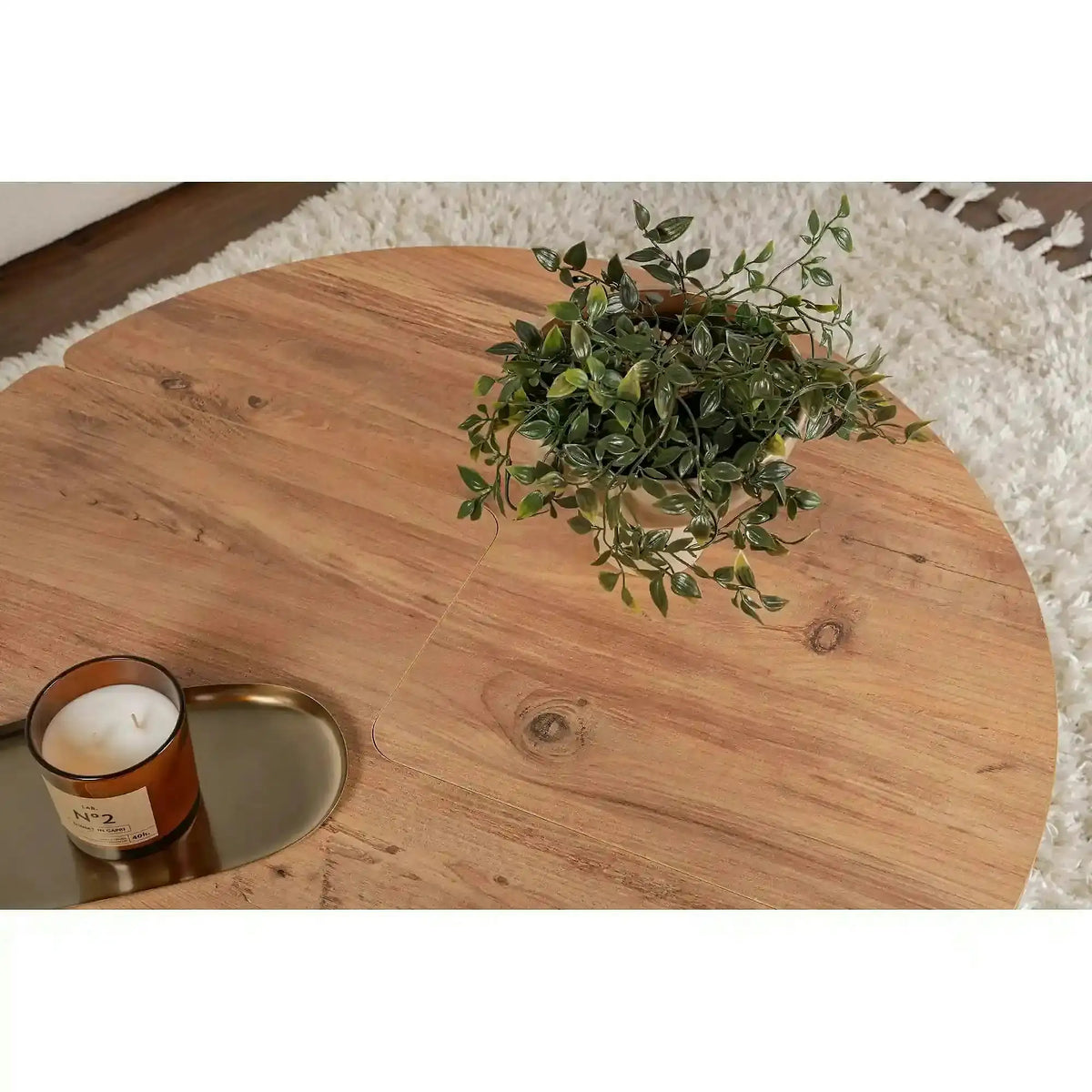 Masuta cafea MOIRA, pin, PAL, 90x90x41 cm