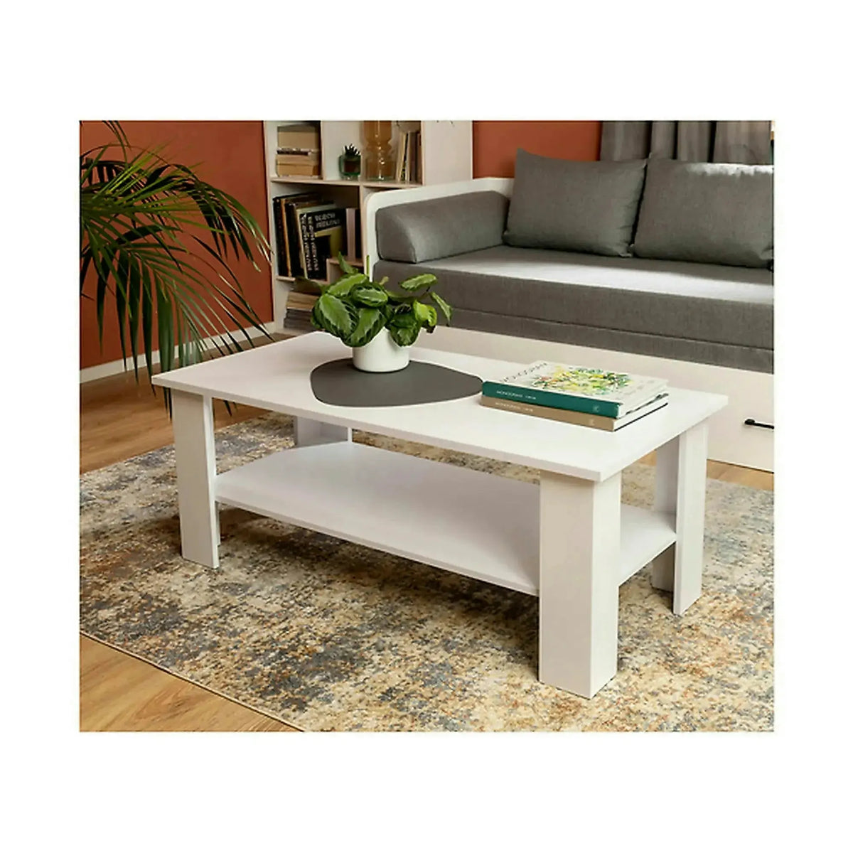 Masuta cafea Nepo Plus, alb, PAL, 115X56X46 cm