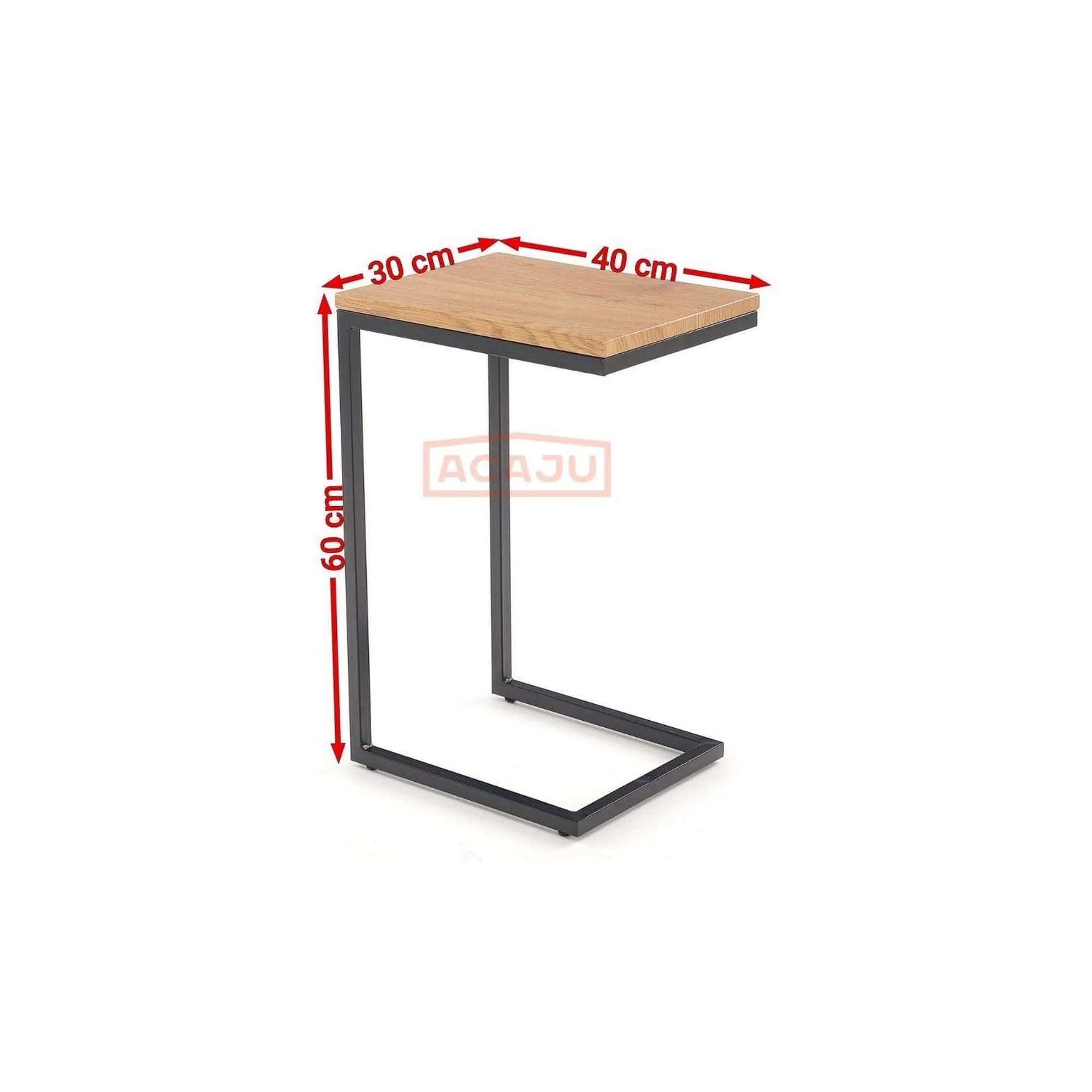 Masuta cafea NISA, negru/stejar auriu, 40x30x60 cm