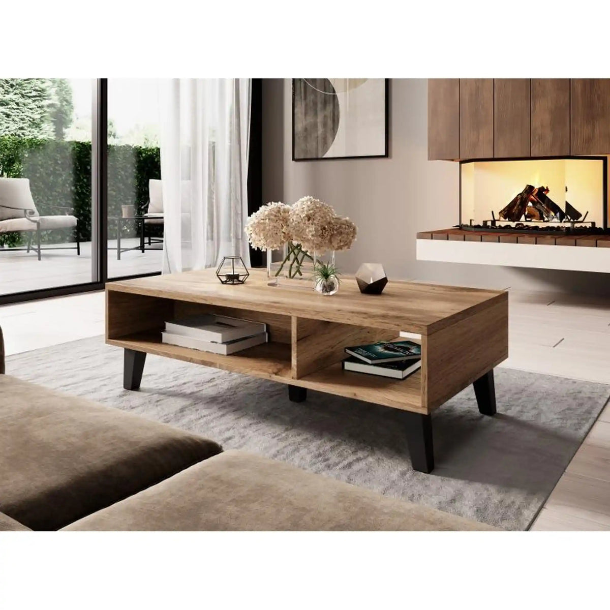 Masuta cafea NORD, stejar wotan, PAL, 110x60x35 cm