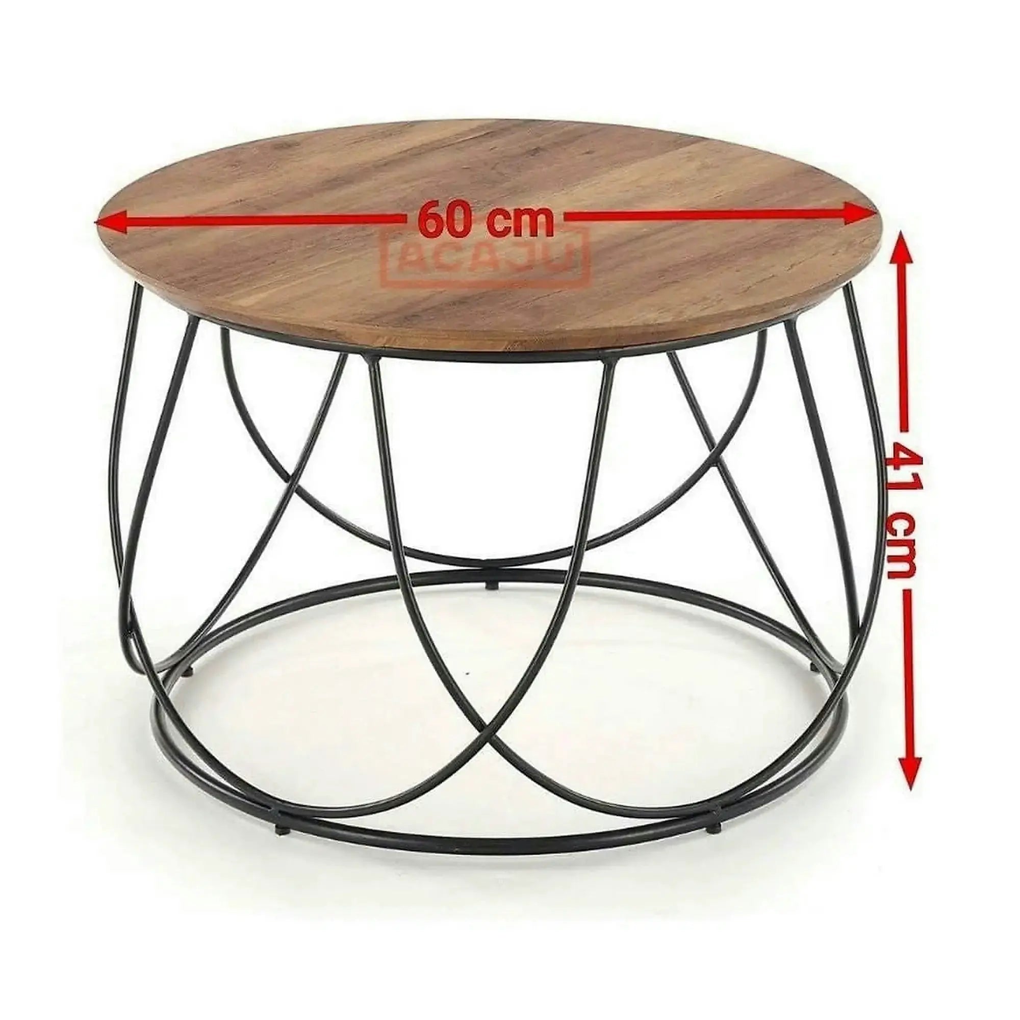 Masuta cafea NUBIRA, nuc/negru, 60x60x41 cm