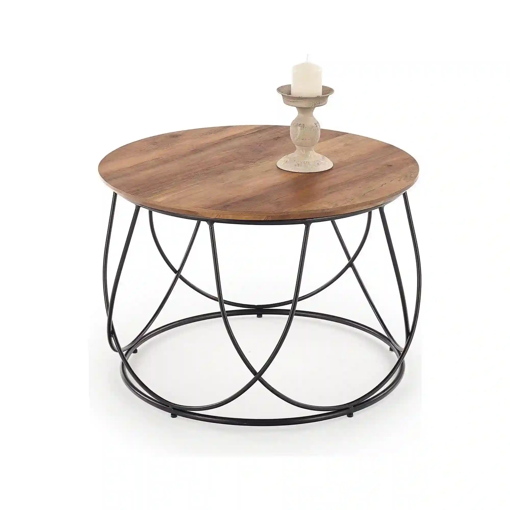 Masuta cafea NUBIRA, nuc/negru, 60x60x41 cm