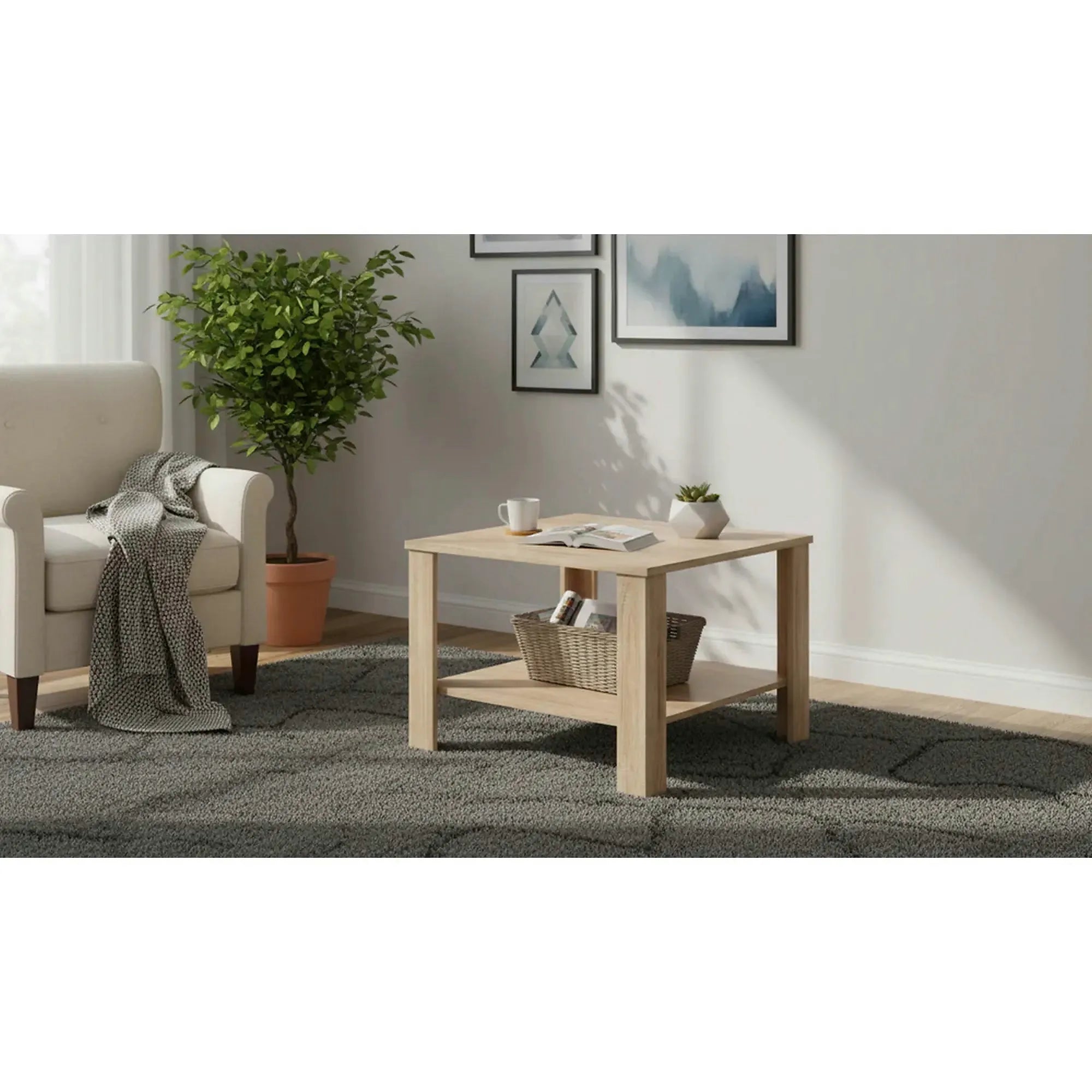 Masuta cafea ODETTE, stejar sonoma, PAL, 68x68x48 cm