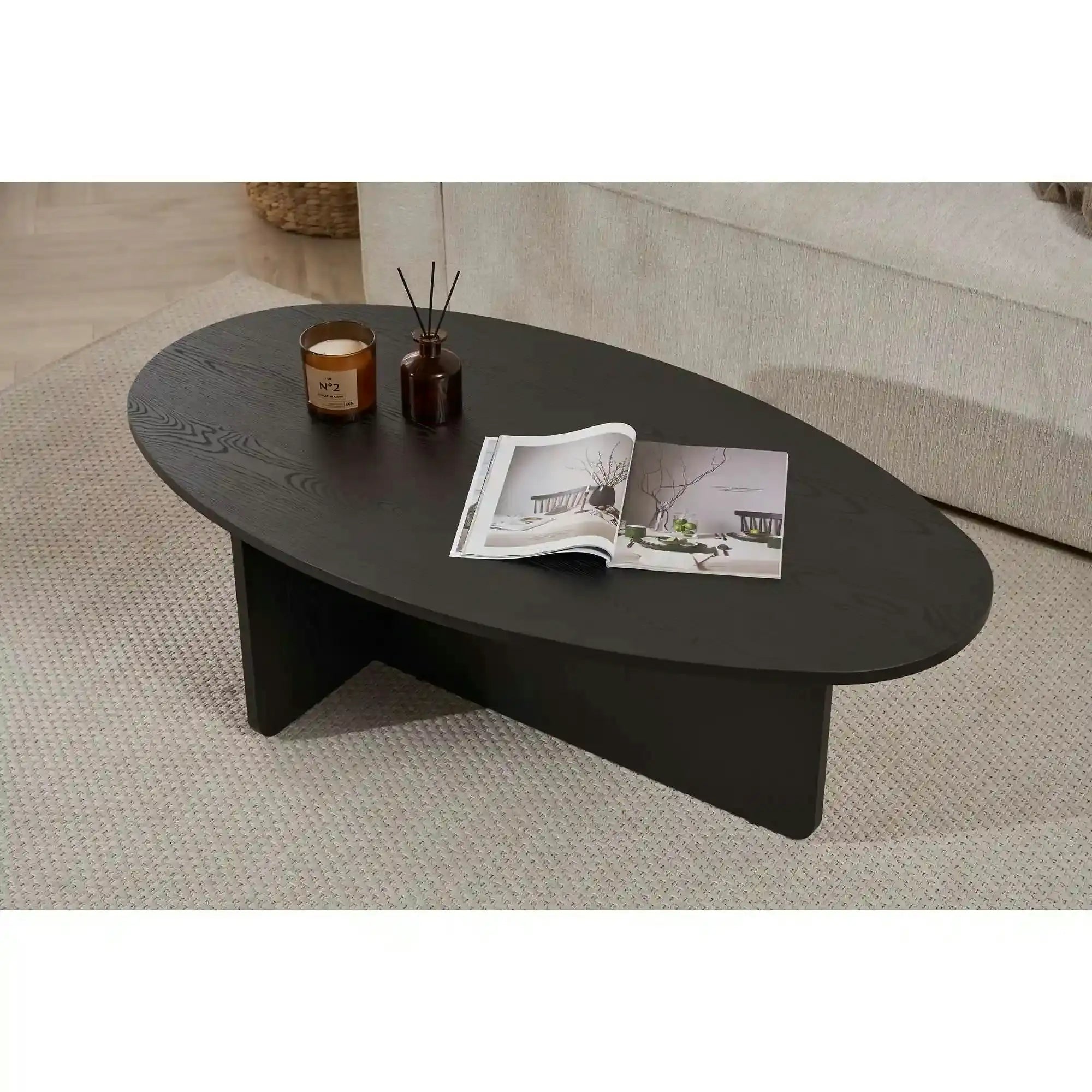 Masuta cafea ORBA, negru, PAL, 120x65x40 cm