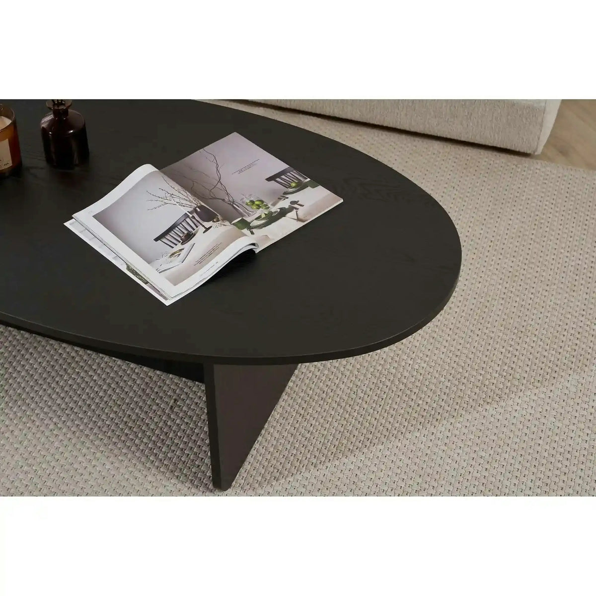 Masuta cafea ORBA, negru, PAL, 120x65x40 cm