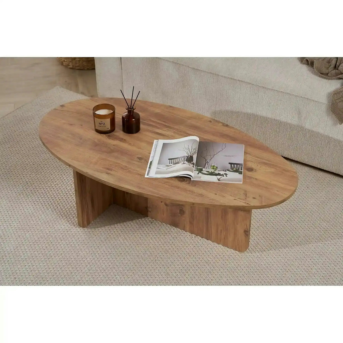 Masuta cafea ORBA, pin, PAL, 120x65x40 cm