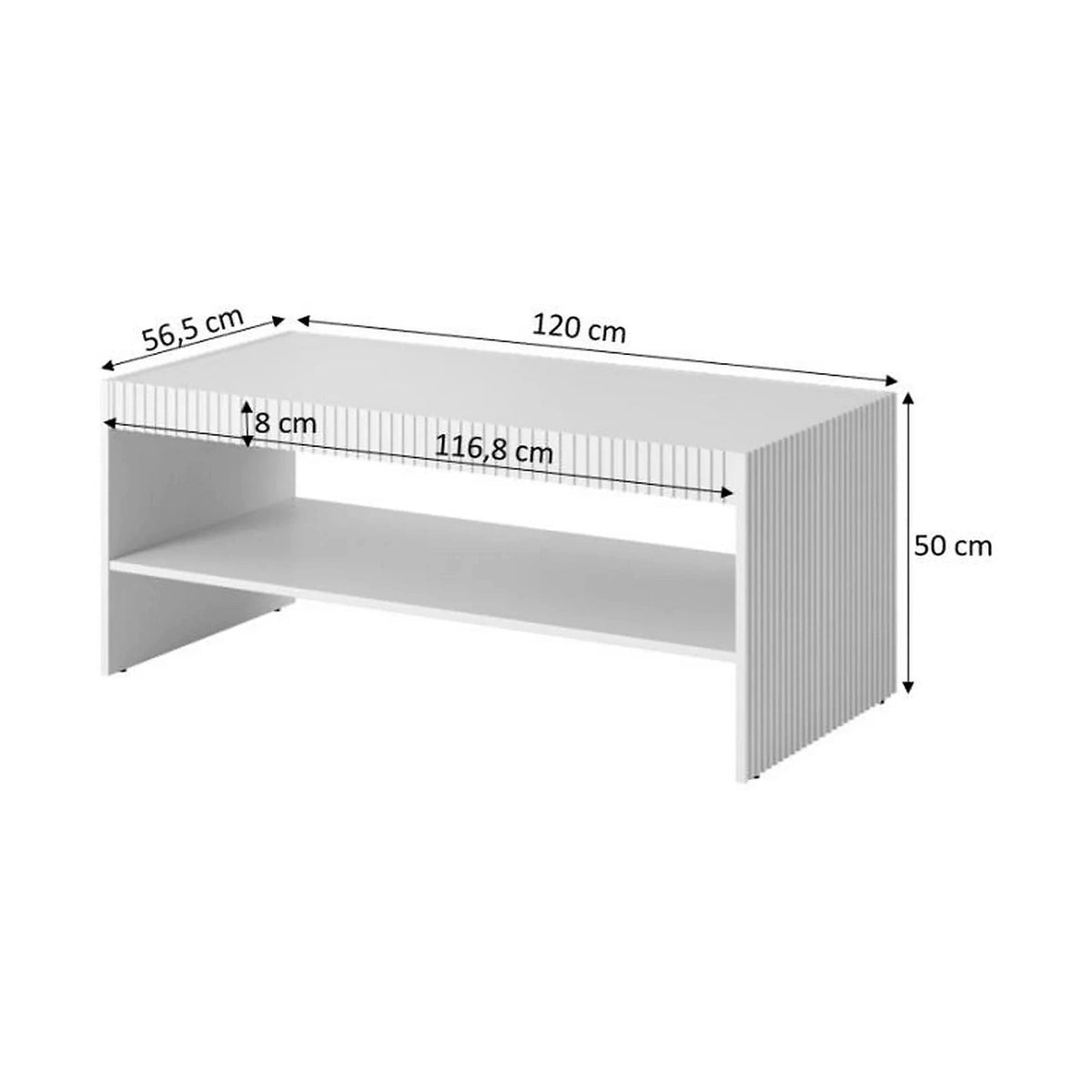 Masuta cafea PAFOS, alb, PAL laminat, 120x56.5x50 cm
