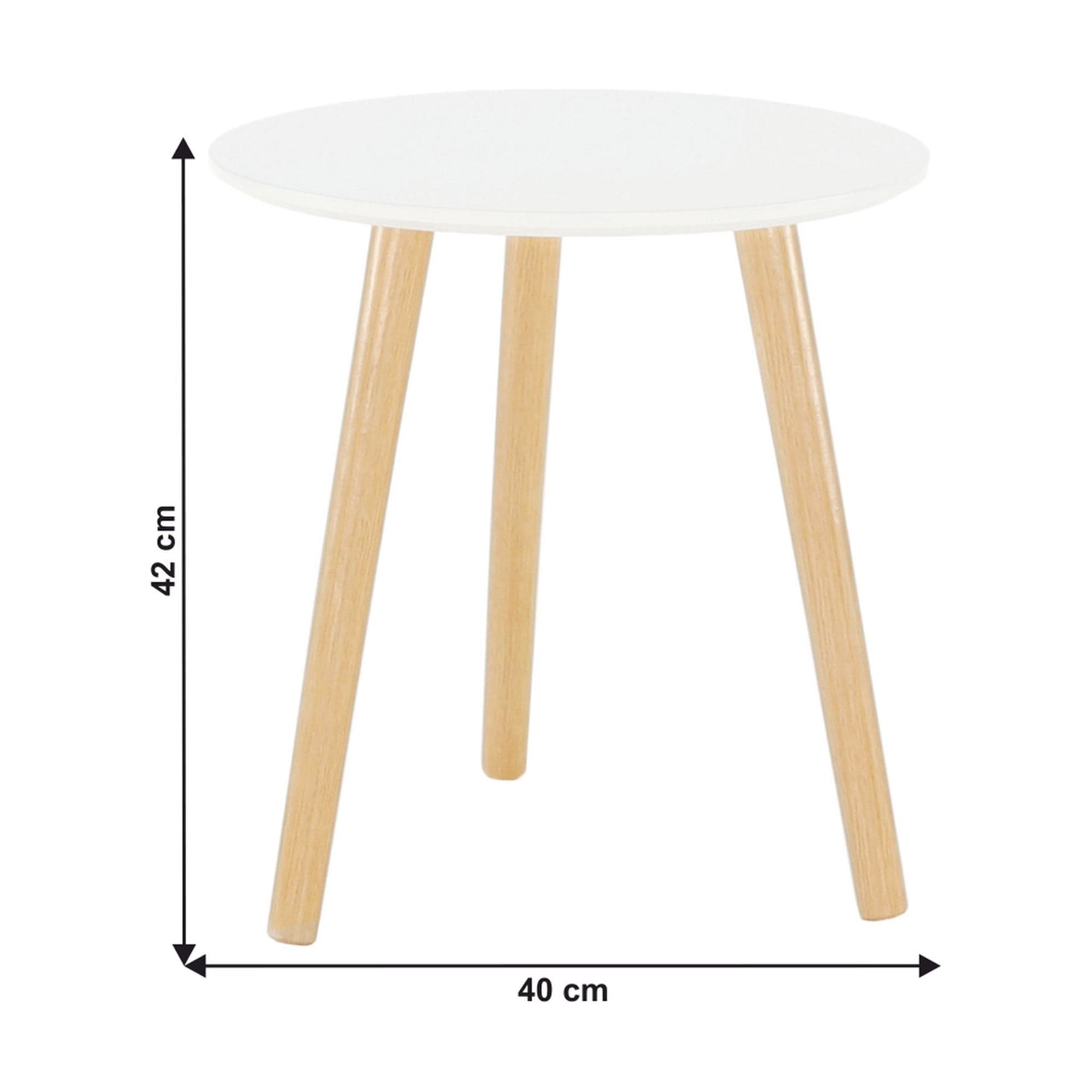 Masuta cafea PAMINO, alb/stejar, lemn, 40x40x42 cm