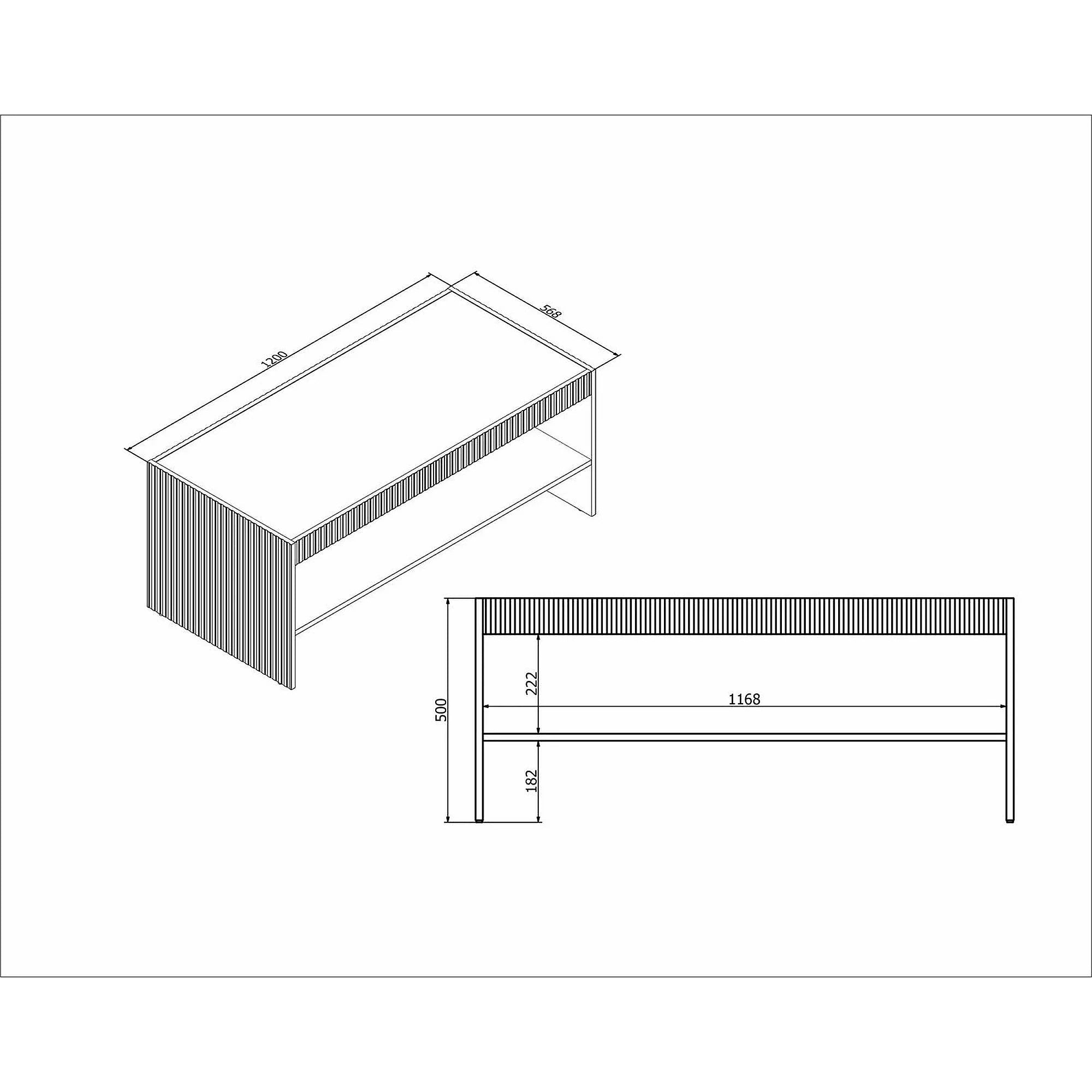 Masuta cafea PAXOS LAW-1, casmir, PAL laminat, 120x50x57 cm