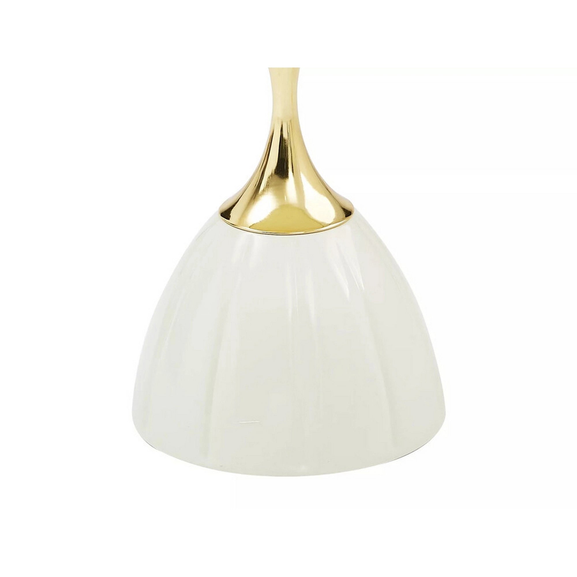 Masuta cafea PIANA, alb/auriu, metal, 38x50 cm