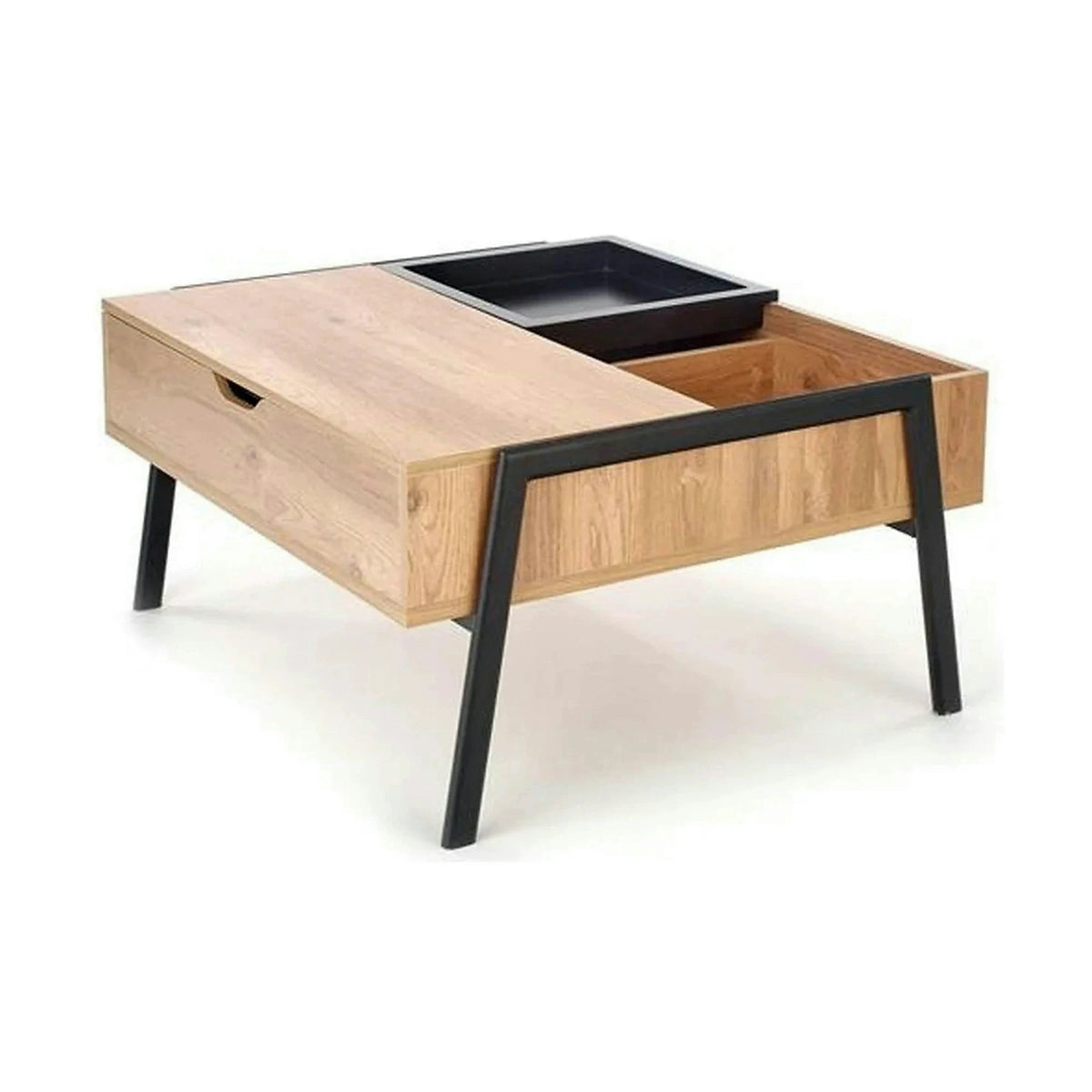 Masuta cafea PODIUM, stejar/negru, 85x80x43/64 cm