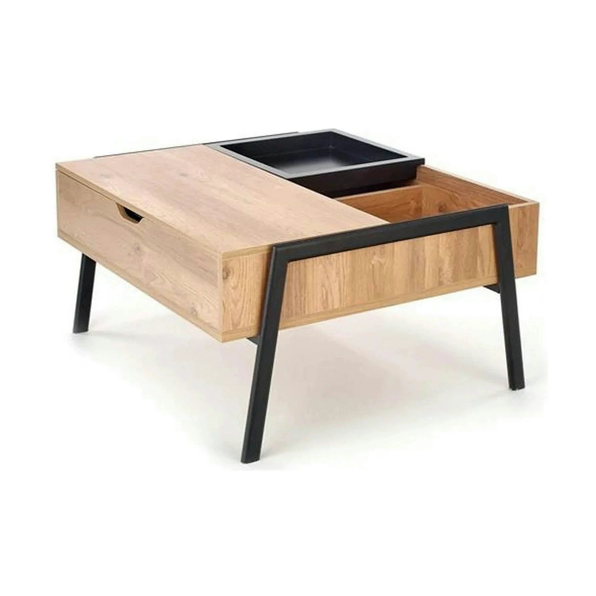 Masuta cafea PODIUM, stejar/negru, 85x80x43/64 cm