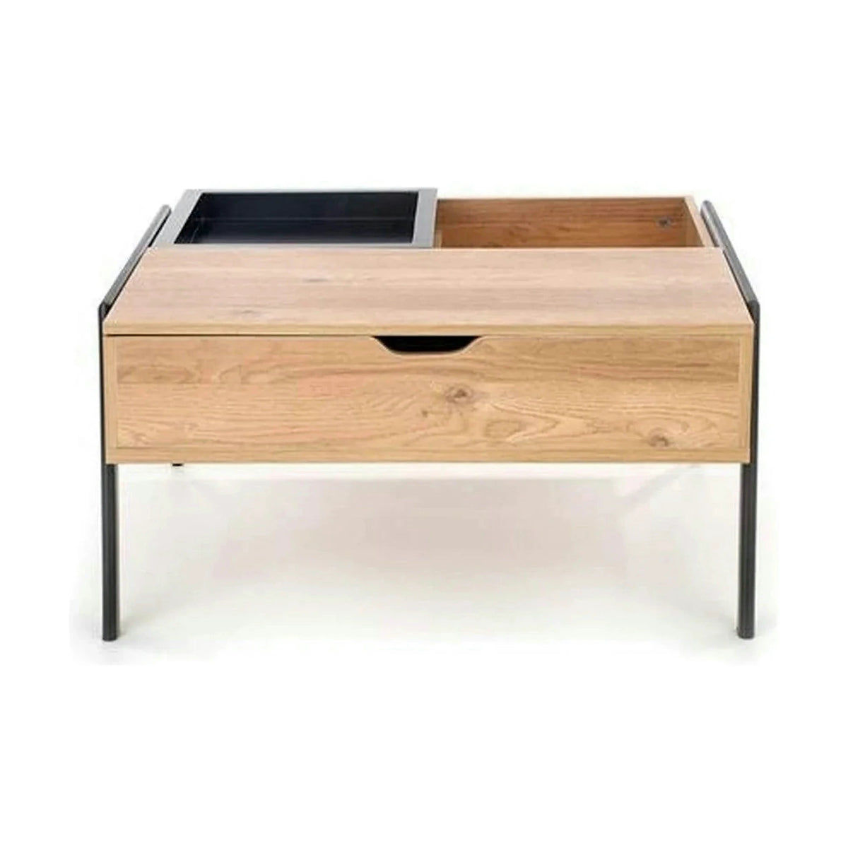 Masuta cafea PODIUM, stejar/negru, 85x80x43/64 cm