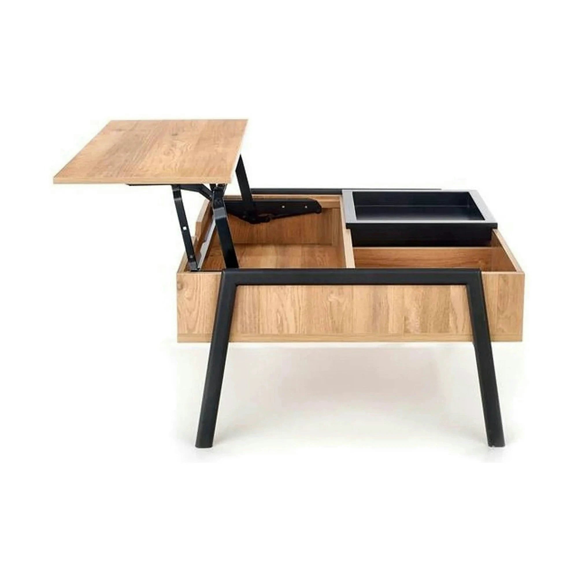 Masuta cafea PODIUM, stejar/negru, 85x80x43/64 cm