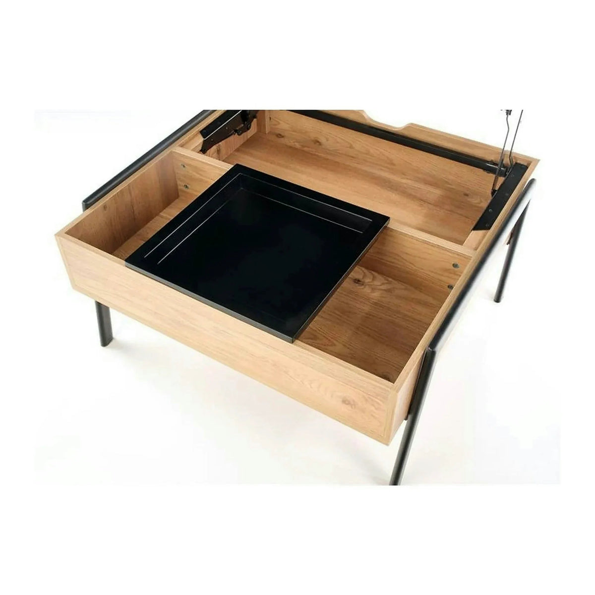 Masuta cafea PODIUM, stejar/negru, 85x80x43/64 cm
