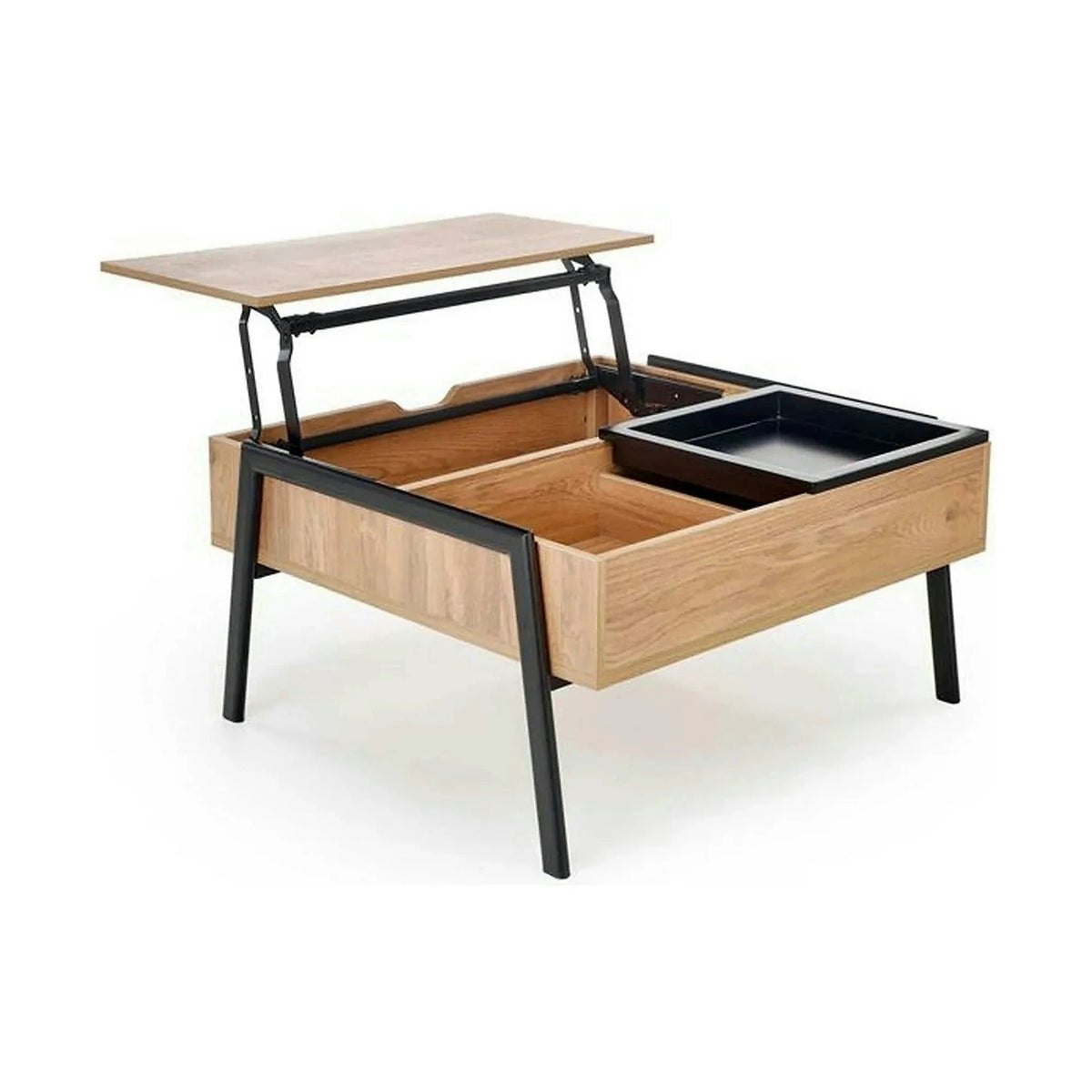 Masuta cafea PODIUM, stejar/negru, 85x80x43/64 cm