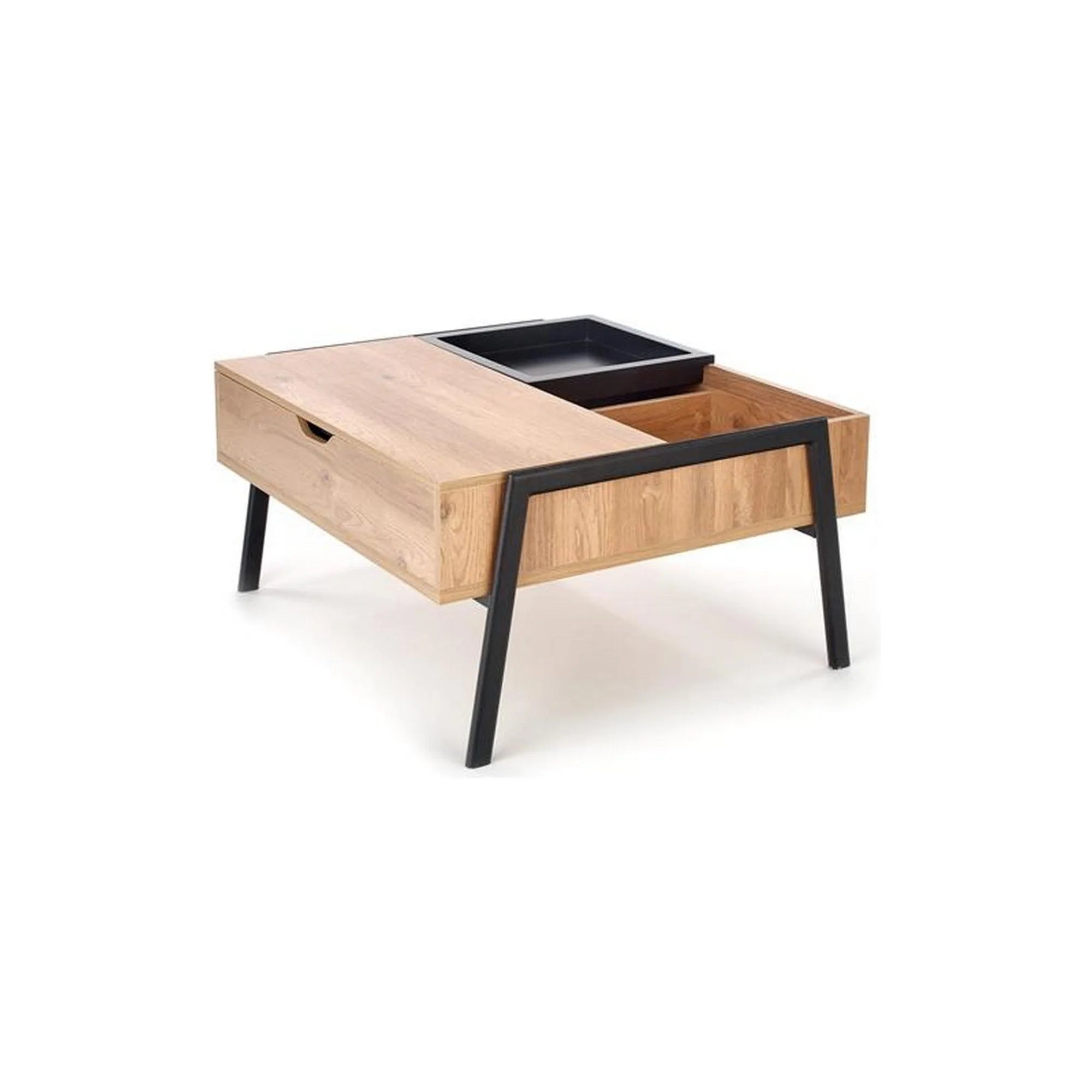 Masuta cafea PODIUM, stejar/negru, 85x80x43/64 cm