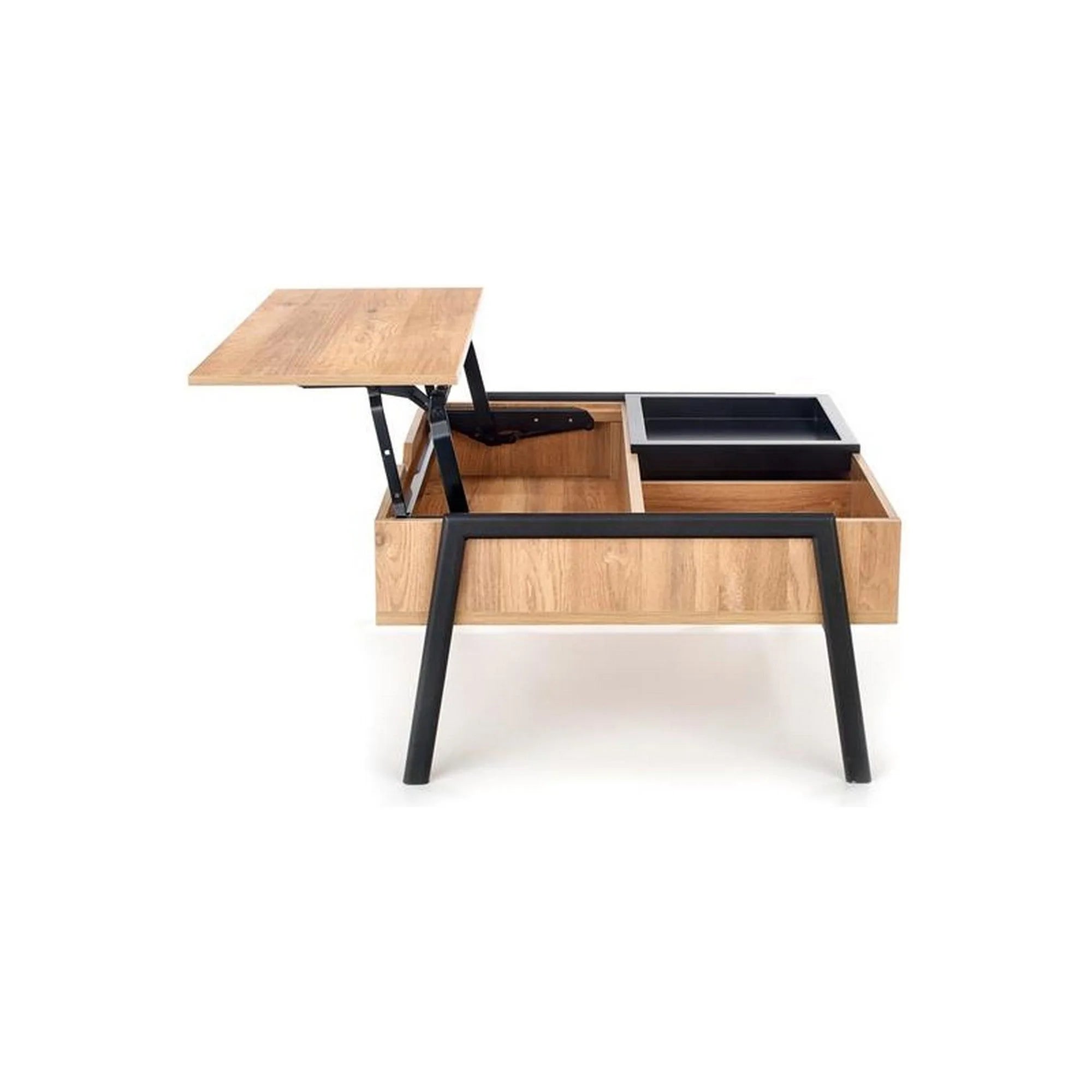 Masuta cafea PODIUM, stejar/negru, 85x80x43/64 cm