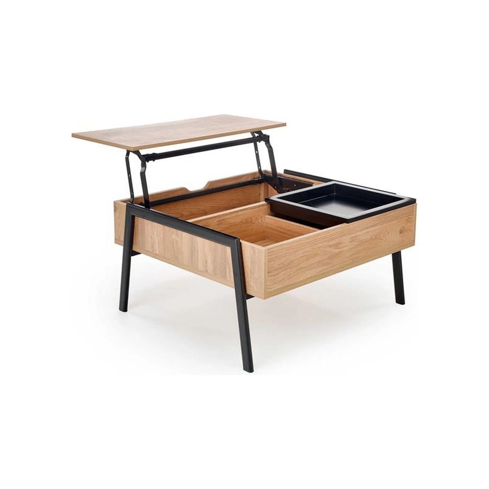 Masuta cafea PODIUM, stejar/negru, 85x80x43/64 cm