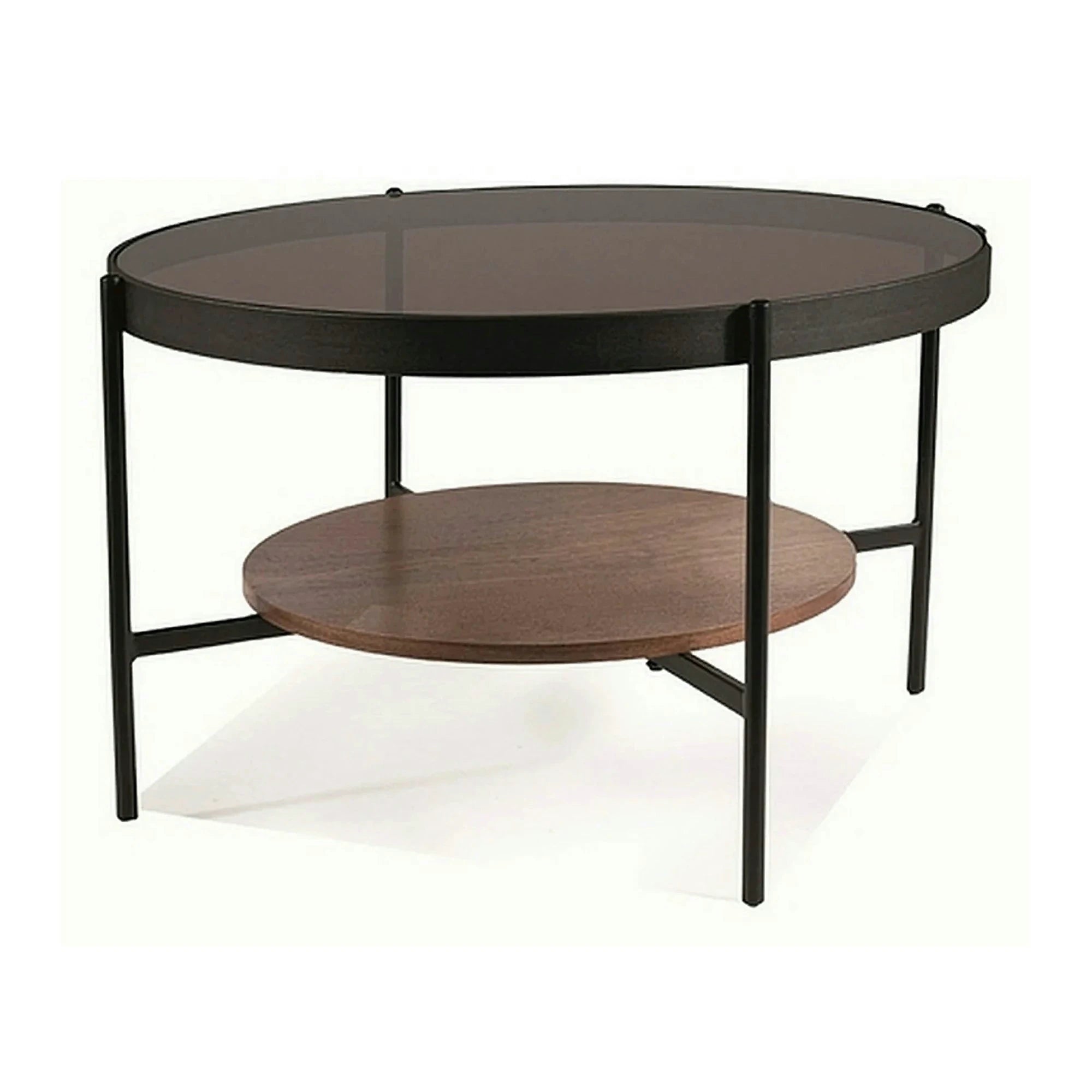 Masuta cafea PRIMA B, nuc/negru, 74x43 cm