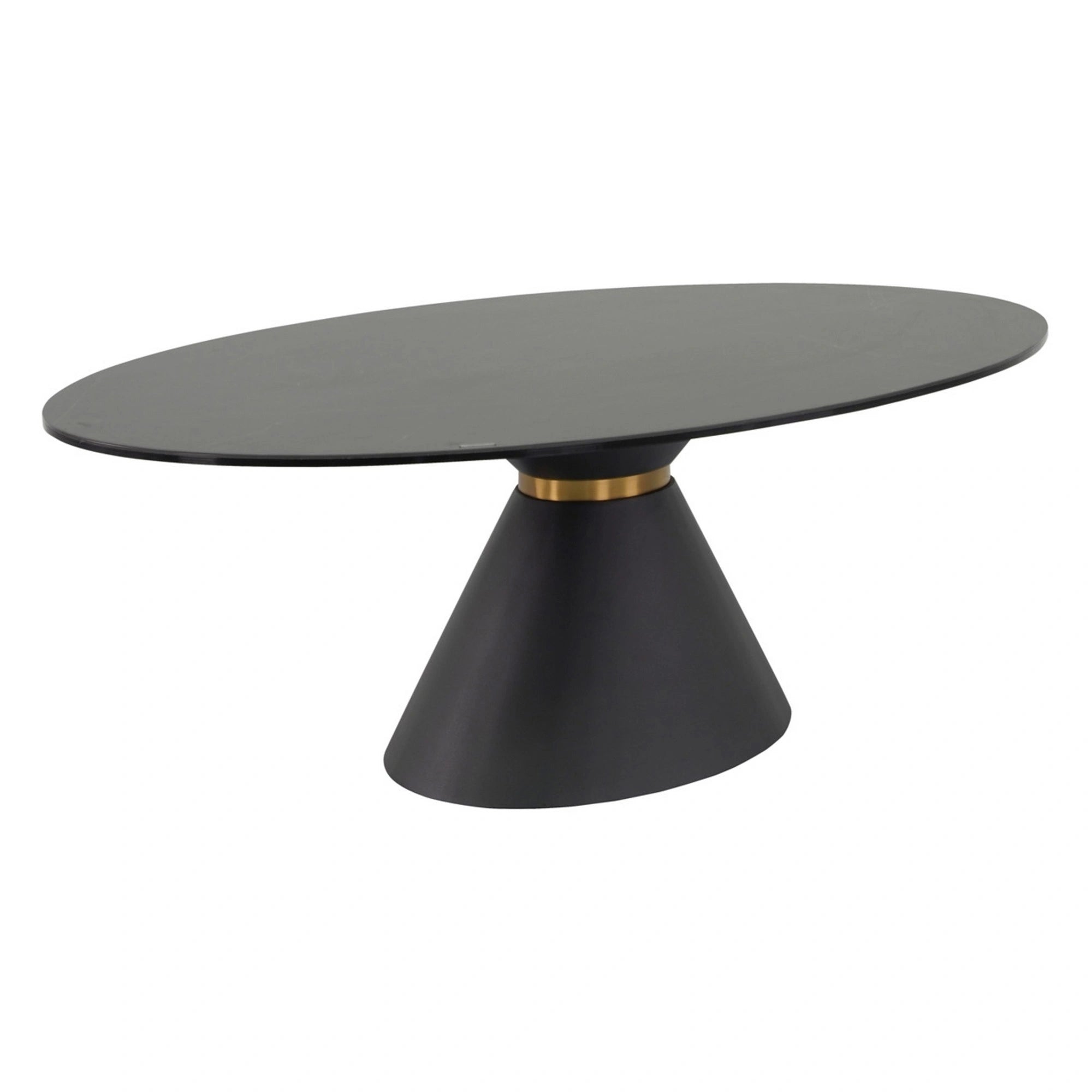 Masuta cafea QUEEN, negru, ceramica/sticla/metal, 120x70x40 cm