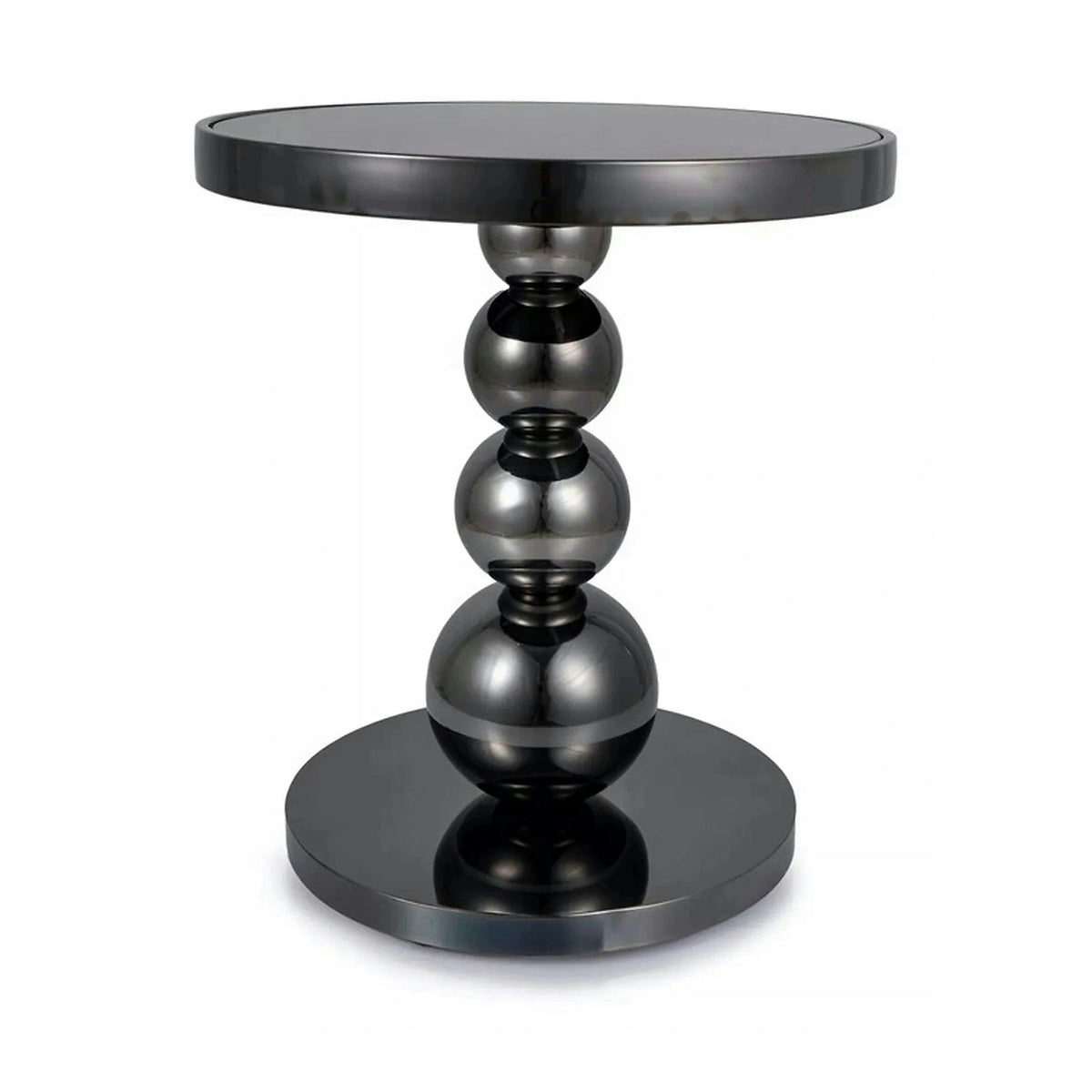 Masuta cafea RIMA, negru, sticla/metal, 50x56 cm