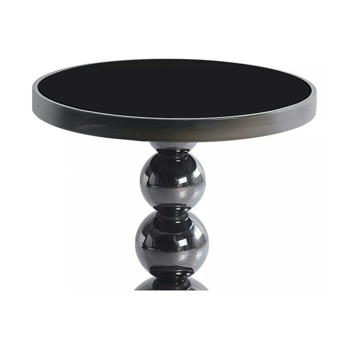Masuta cafea RIMA, negru, sticla/metal, 50x56 cm