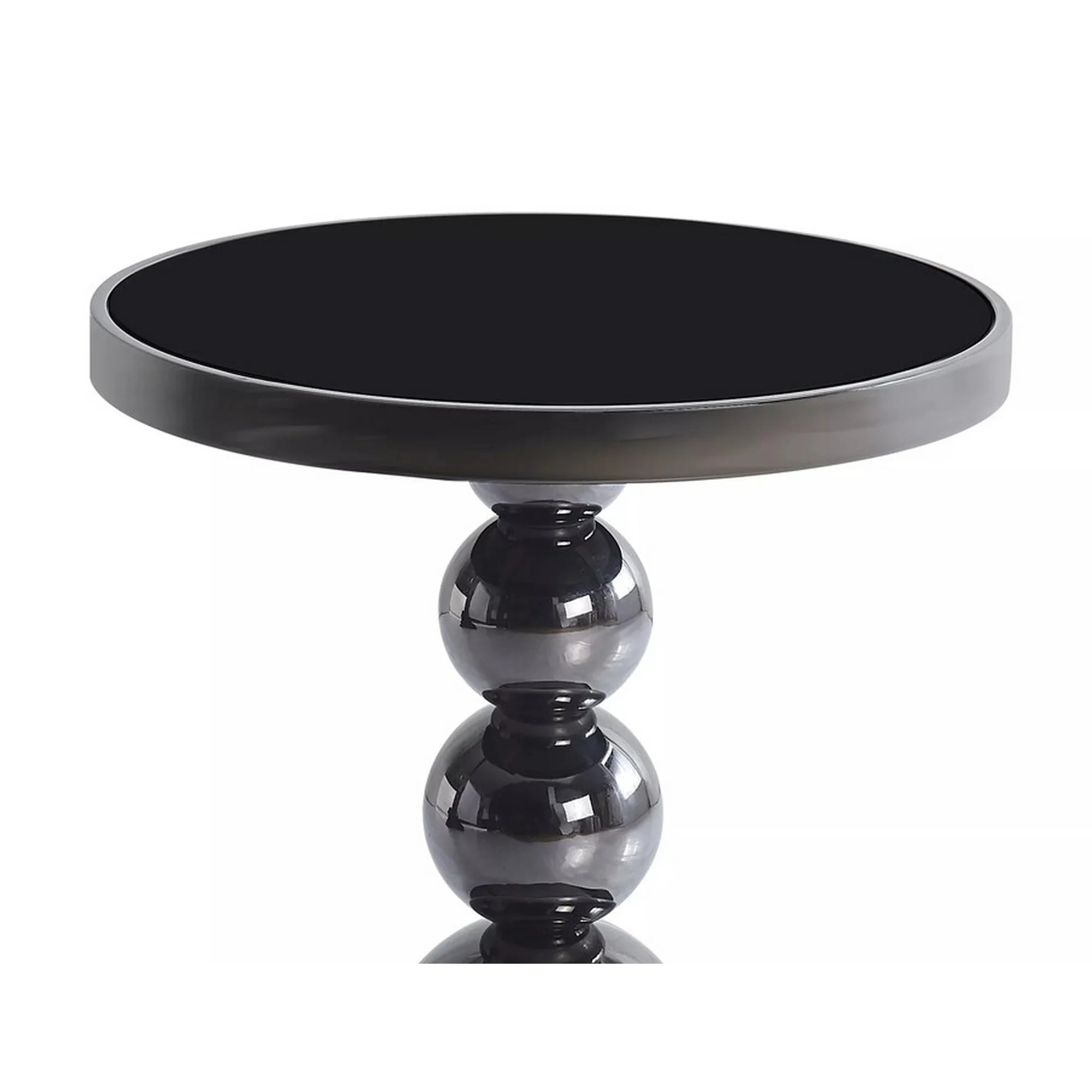 Masuta cafea RIMA, negru, sticla/metal, 50x56 cm