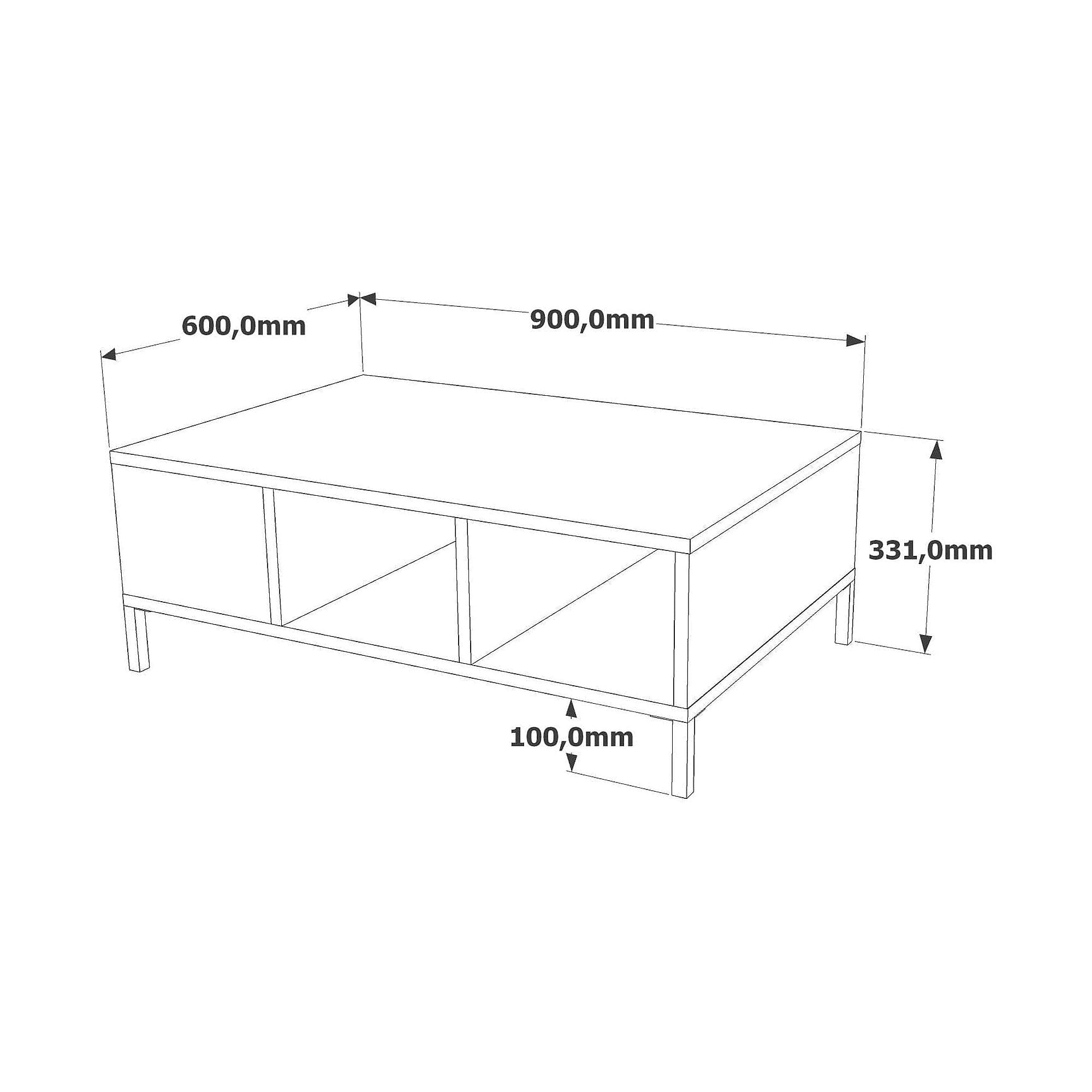 Masuta cafea RL2-AA, gri/stejar, PAL melaminat, 90x60x33 cm