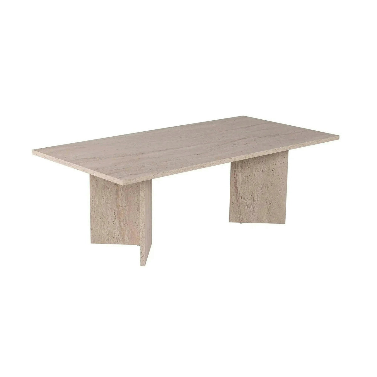 Masuta cafea SABIN, bej cu efect de piatra travertin, PAL, 119x60x40 cm