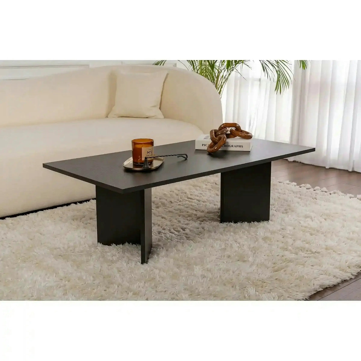 Masuta cafea SABIN, negru, PAL melaminat, 119x60x40 cm