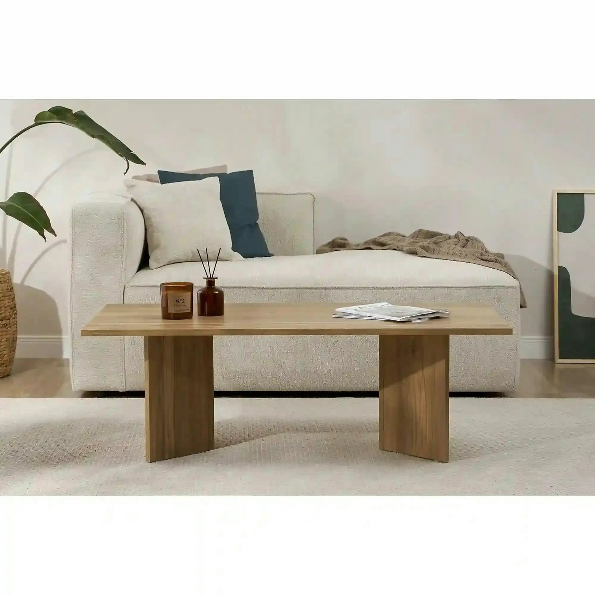 Masuta cafea SABIN, stejar inchis, PAL melaminat, 119x60x40 cm